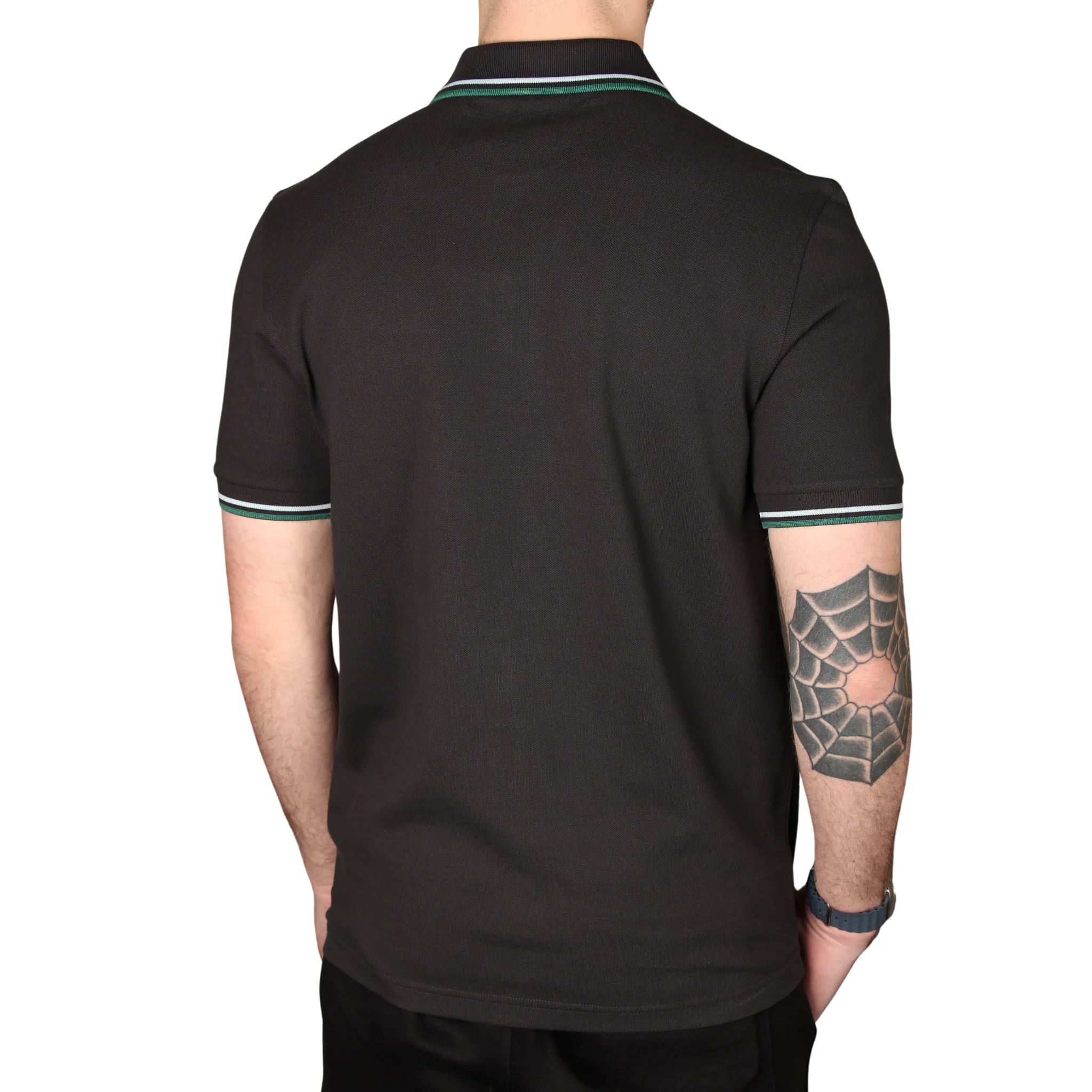 Mens Fred Perry Anchor Grey/Light Ice/Green Twin Tipped S/s Polo - Image 3