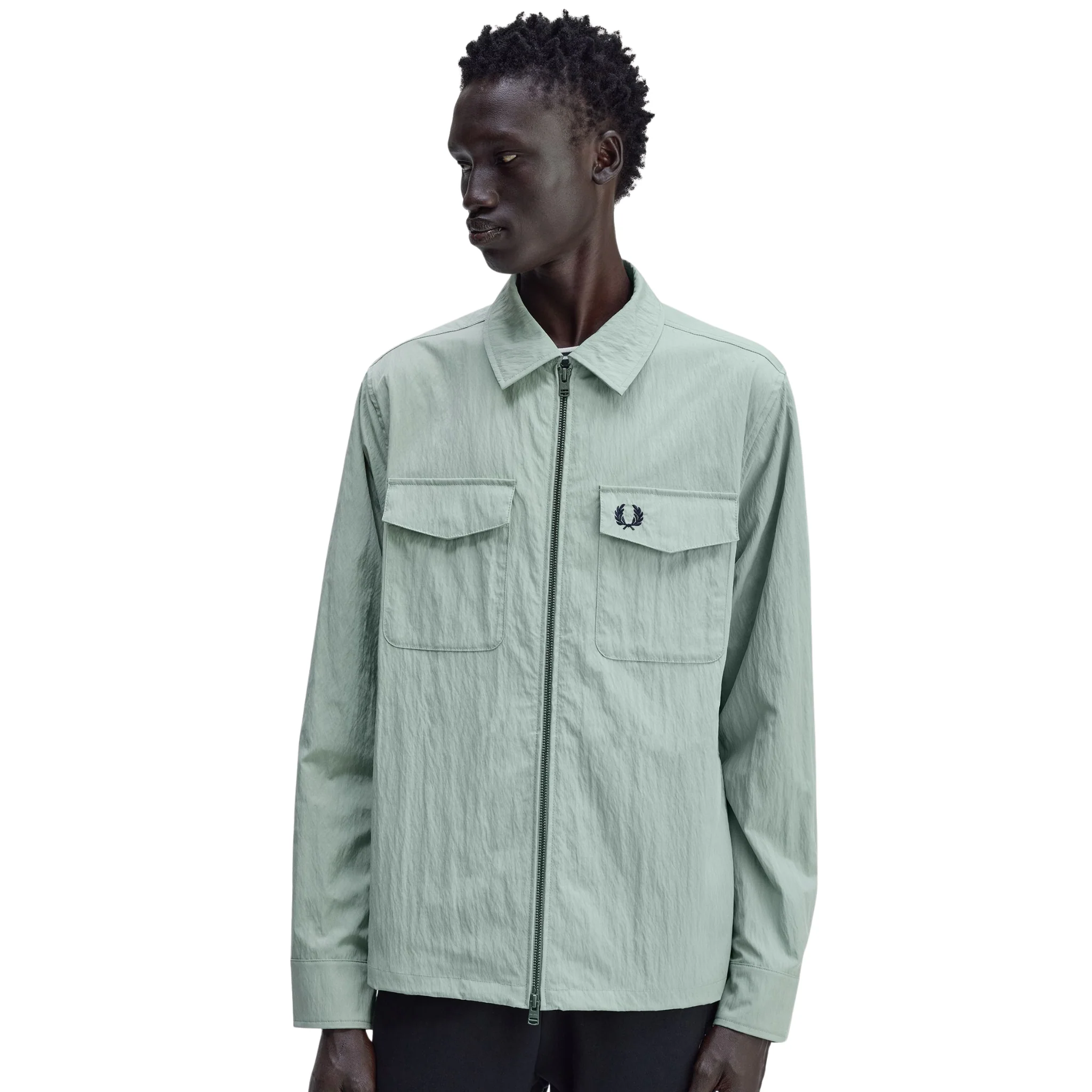 Mens Fred Perry Bayleaf Zip Through Overshirt - Image 3
