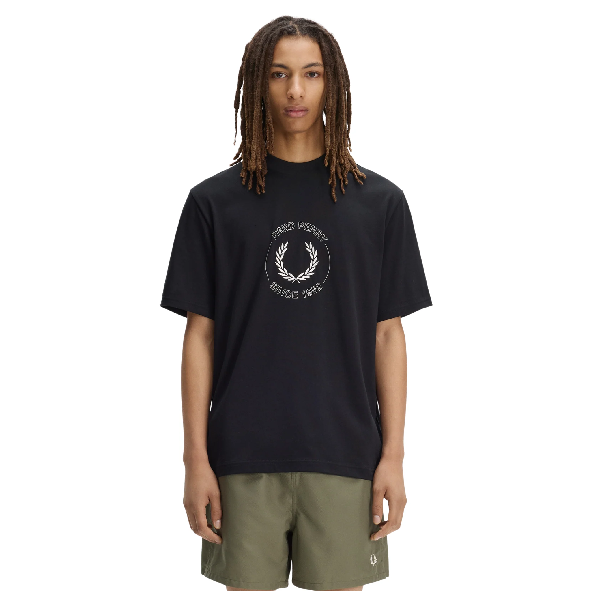 Mens Fred Perry Black Circle Graphic S/s T Shirt - Image 3