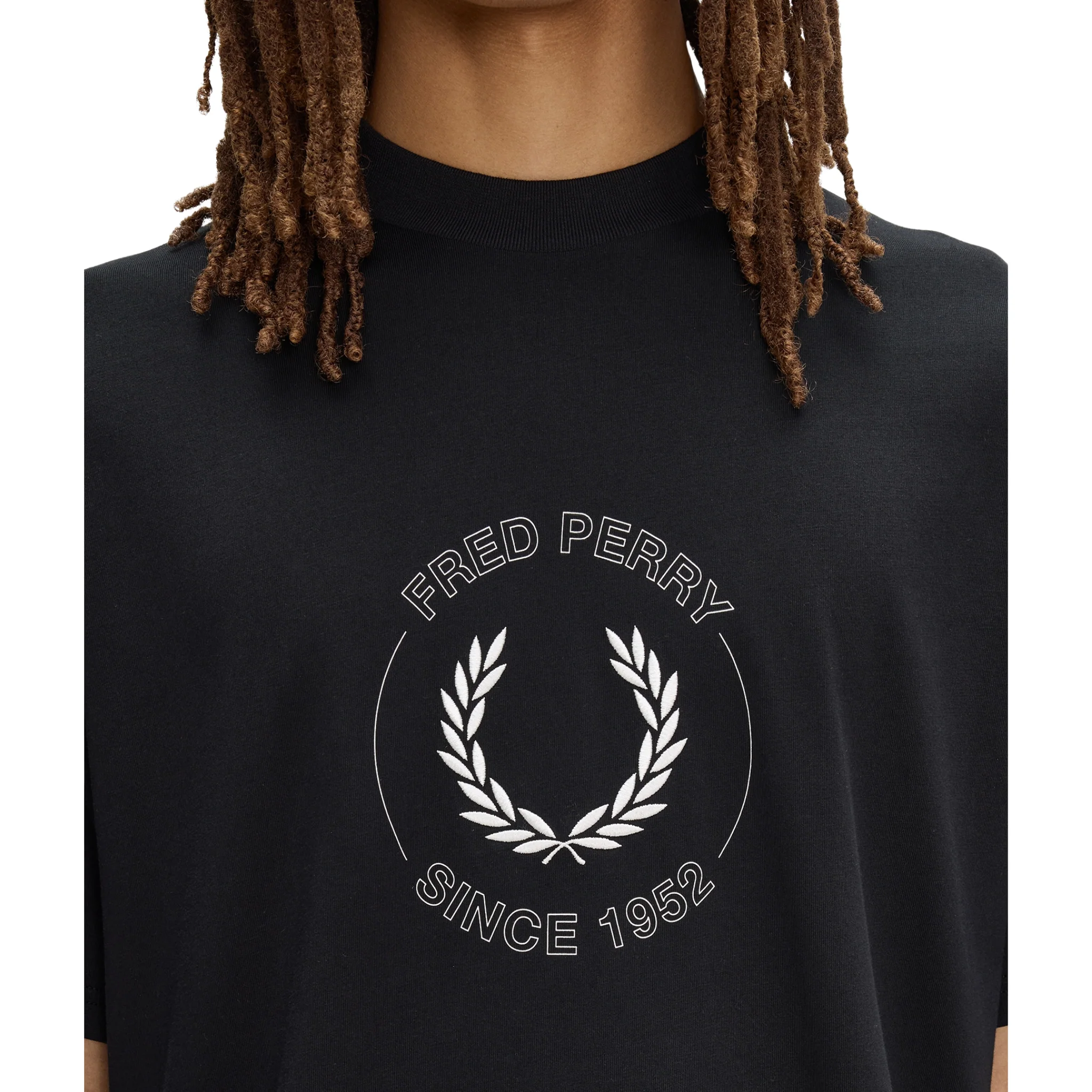 Mens Fred Perry Black Circle Graphic S/s T Shirt - Image 4