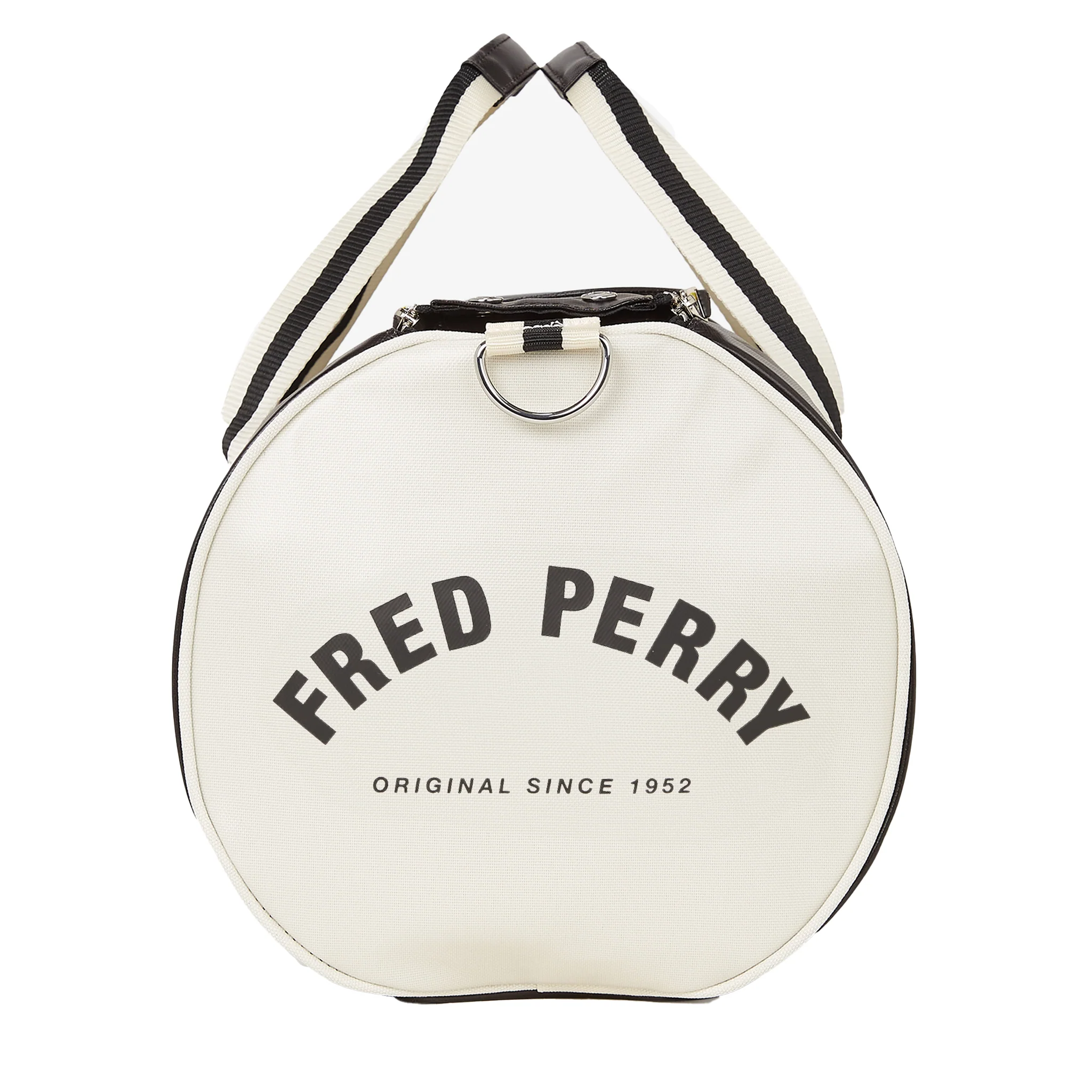 Mens Fred Perry Black/Ecru Barrel Bag - Image 2