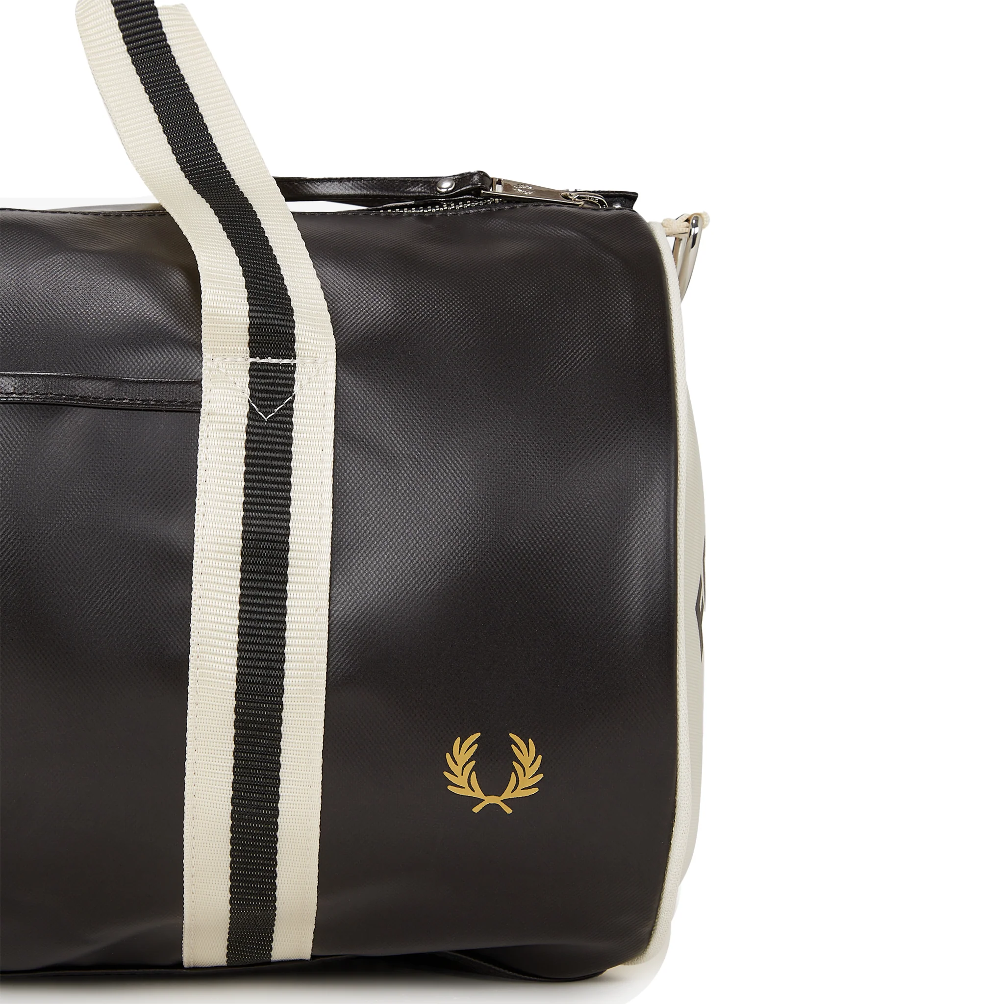Mens Fred Perry Black/Ecru Barrel Bag - Image 3