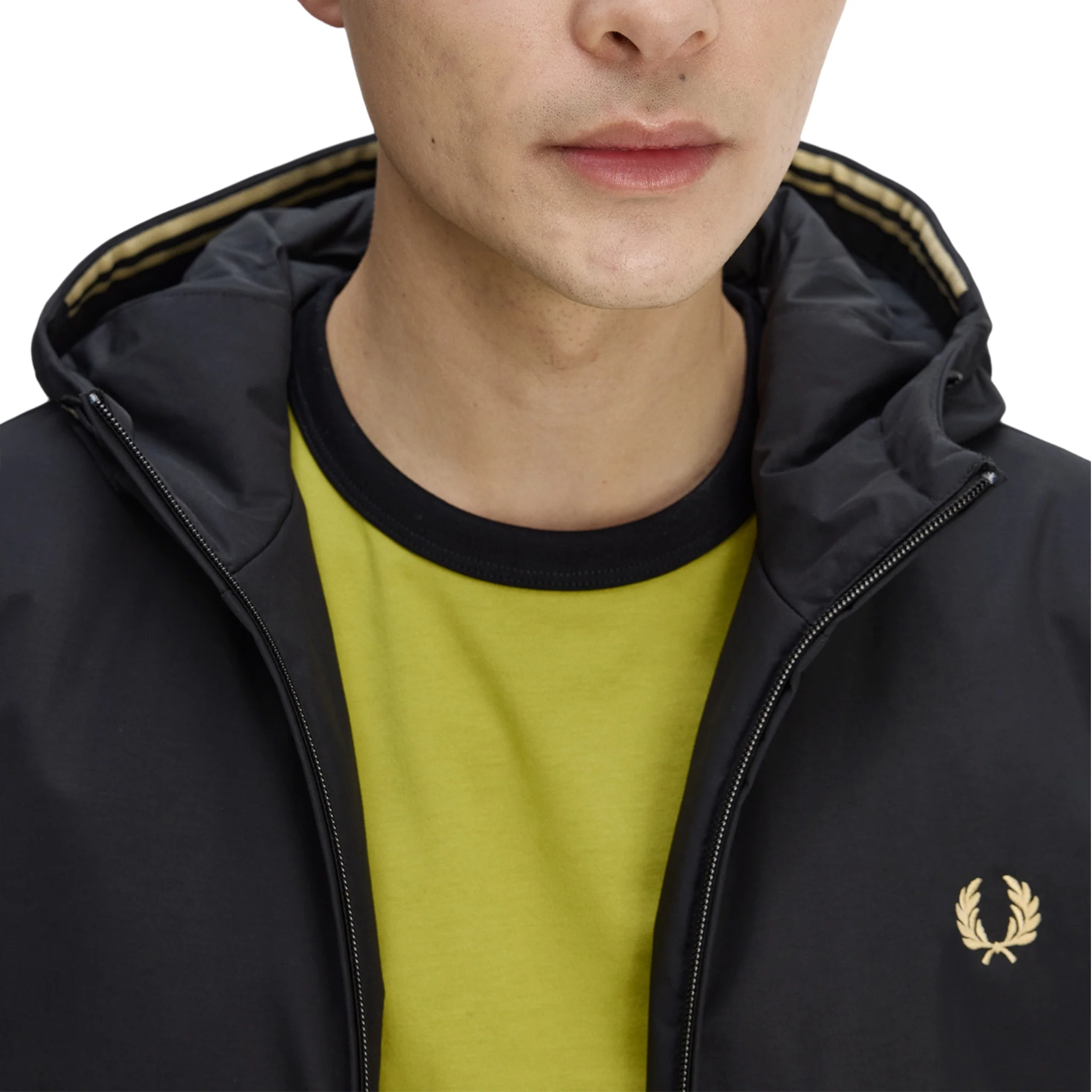 Mens Fred Perry Black Hooded Brentham Jacket - Image 3