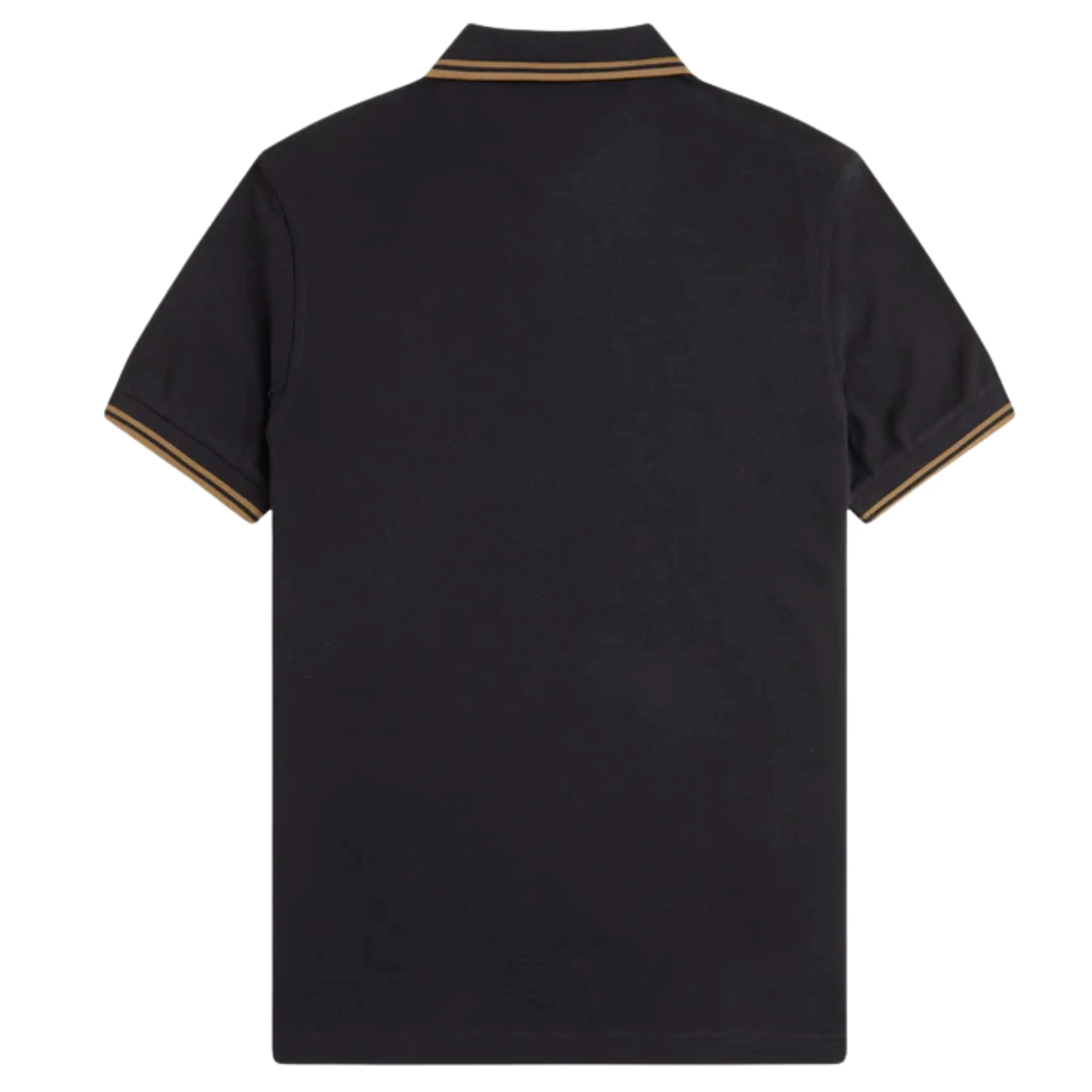 Mens Fred Perry Black/Shaded Stone Twin Tipped S/s Polo Shirt - Image 2