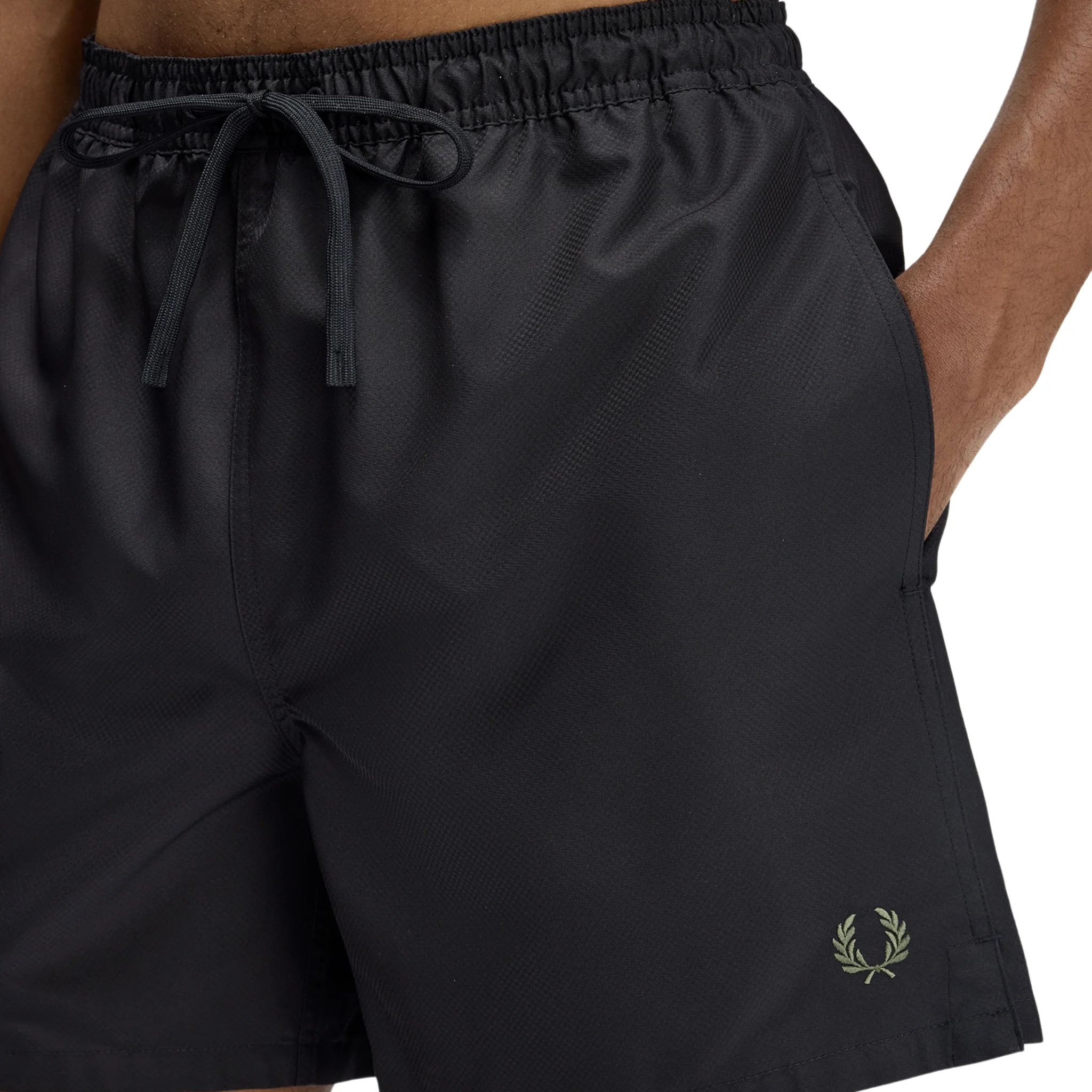 Mens Fred Perry Black Swim Shorts - Image 3