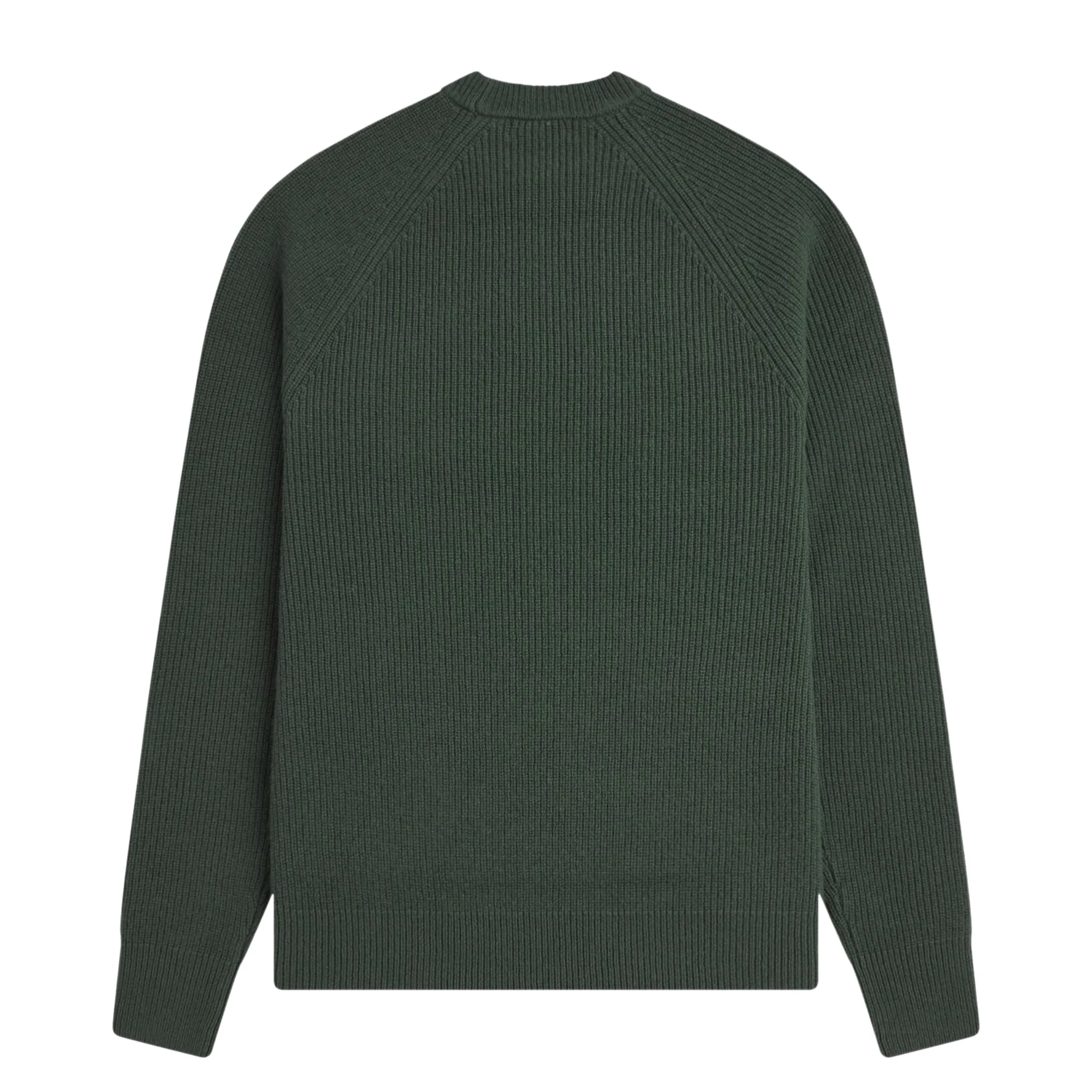 Mens Fred Perry Court Green Lambswool Raglan Jumper - Image 3