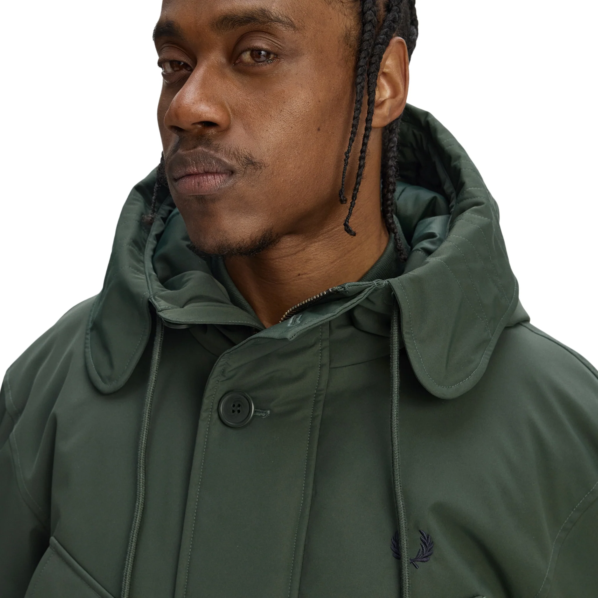 Mens Fred Perry Court Green Patch Pocket Puffer Jacket - Image 5