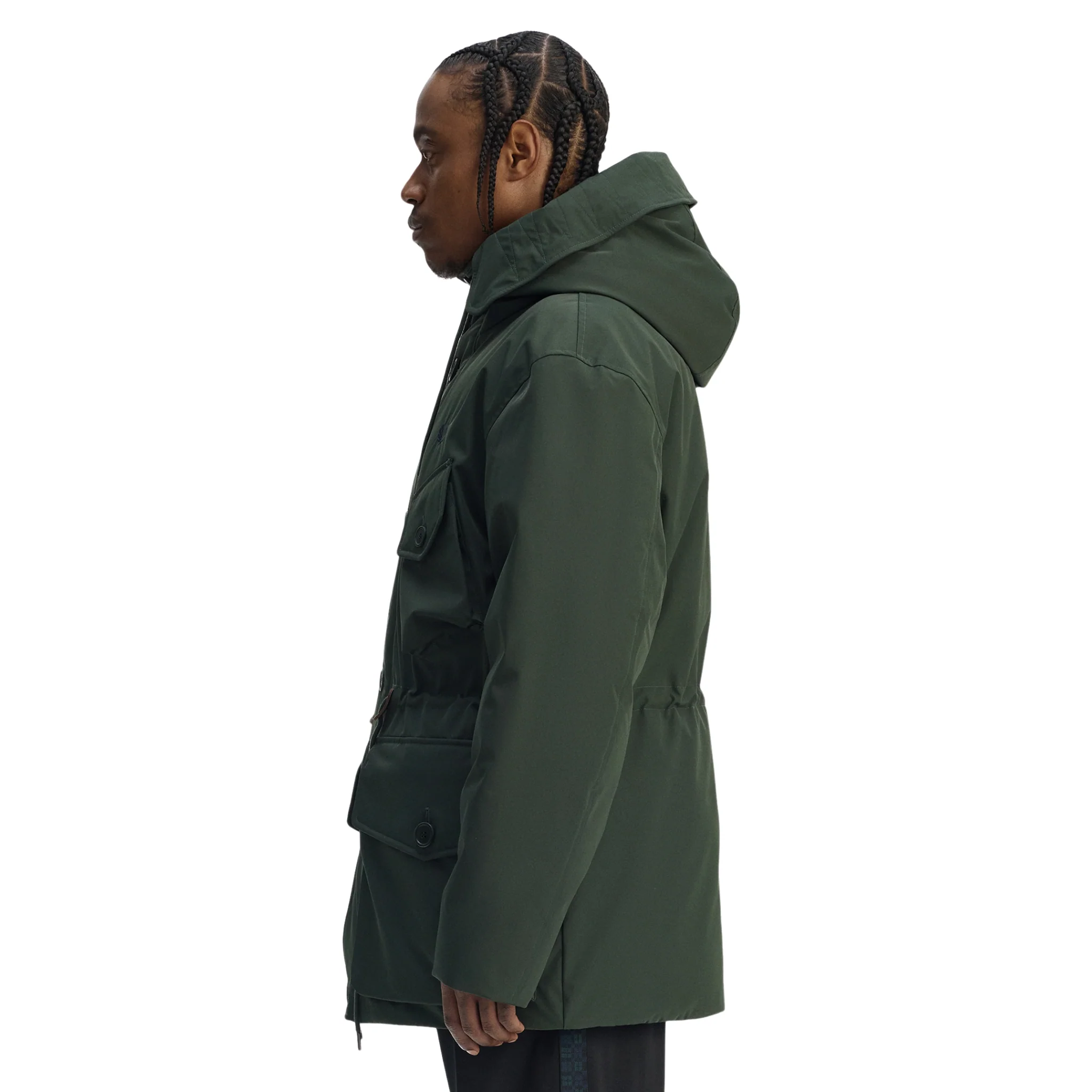 Mens Fred Perry Court Green Patch Pocket Puffer Jacket - Image 6