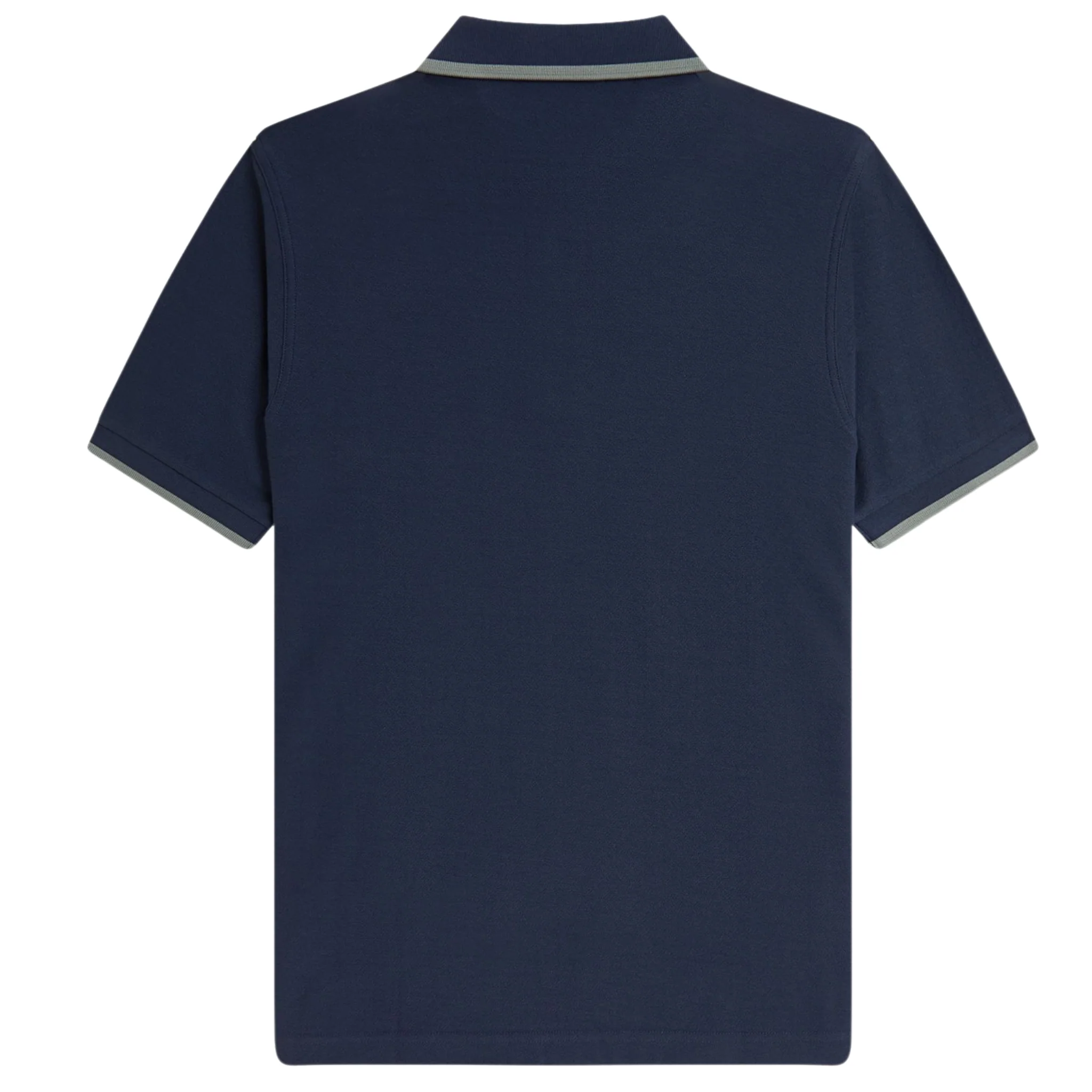 Mens Fred Perry Dark Airforce Crepe Pique Zip S/s Polo Shirt - Image 2