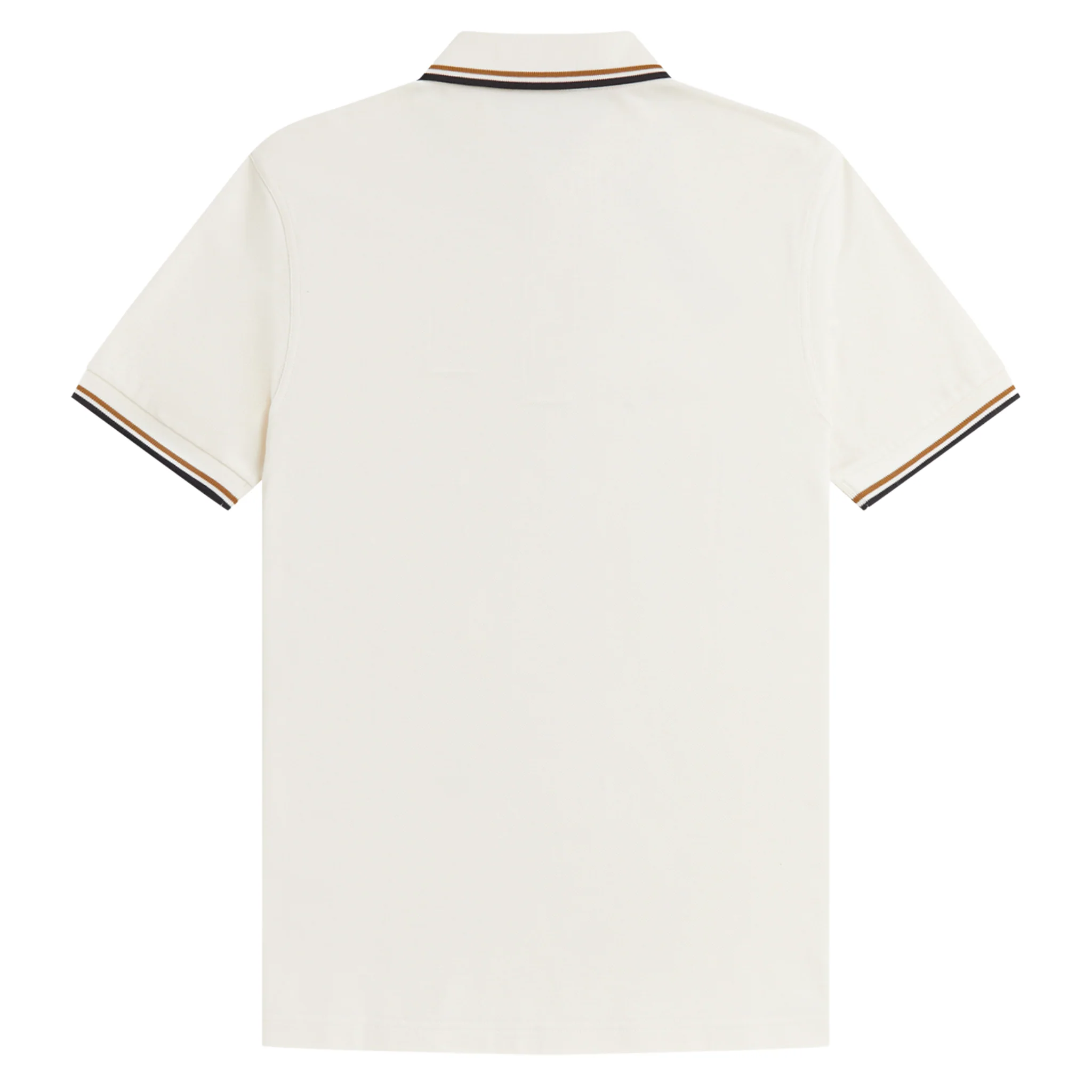 Mens Fred Perry Ecru/Dark Caramel/Black Twin Tipped S/s Polo - Image 6