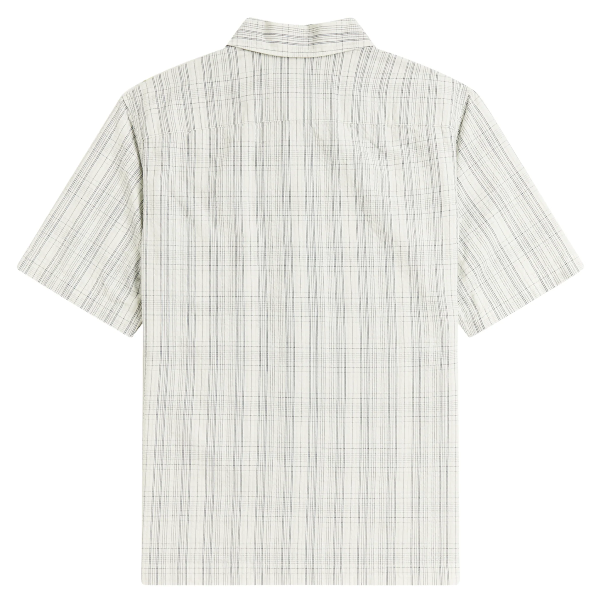 Mens Fred Perry Ecru Seersucker Check S/s Shirt - Image 2