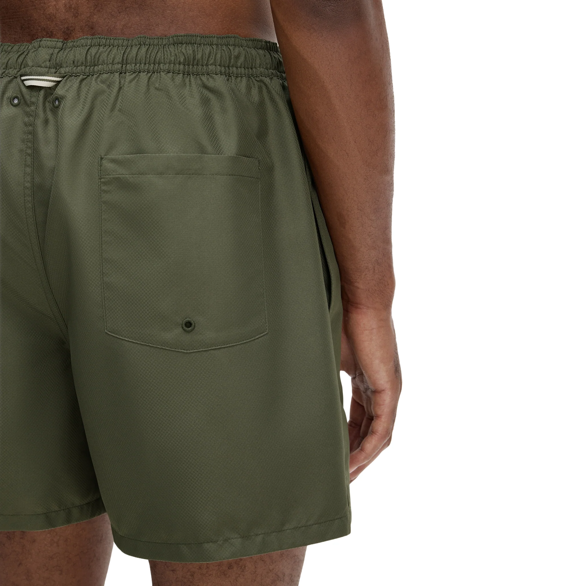 Mens Fred Perry Laurel Wreath Green Swim Shorts - Image 4