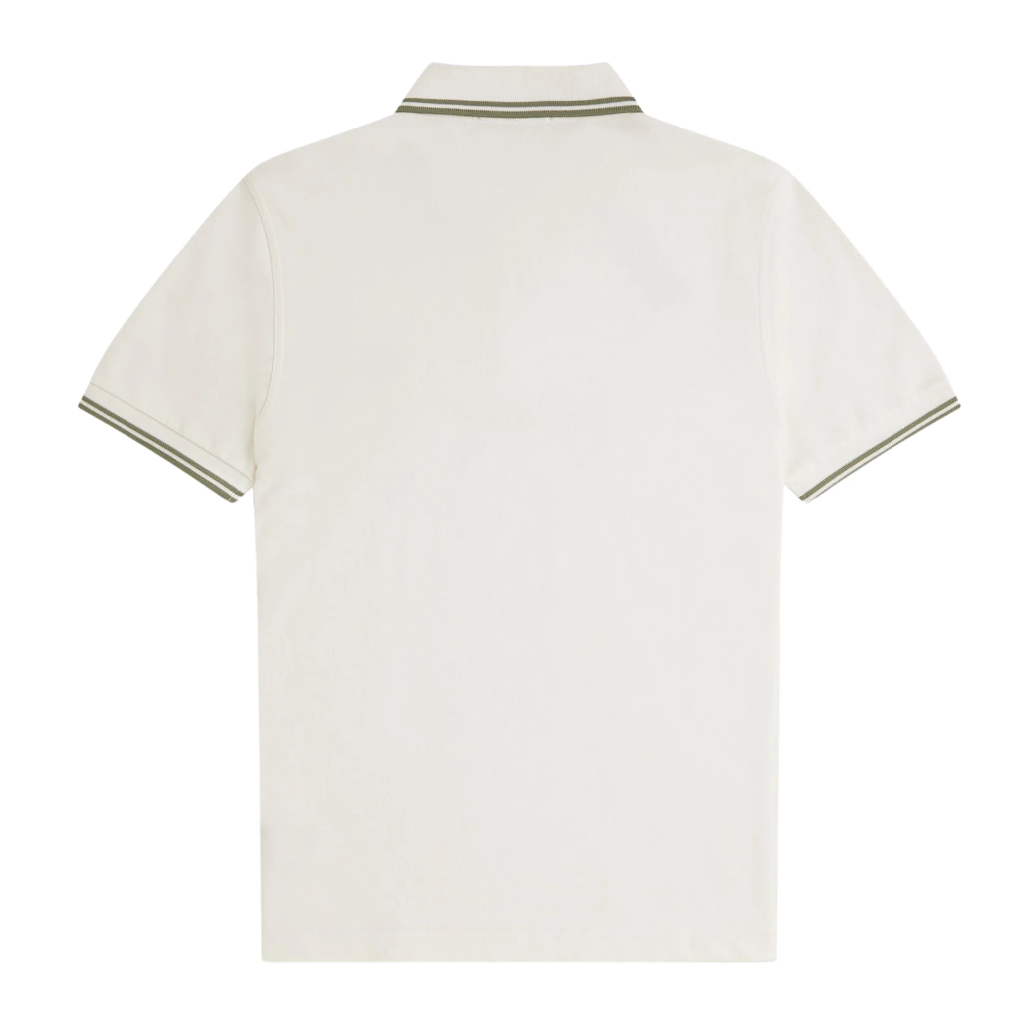 Mens Fred Perry Light Ecru/Olive Mint Twin Tipped S/s Polo Shirt - Image 3