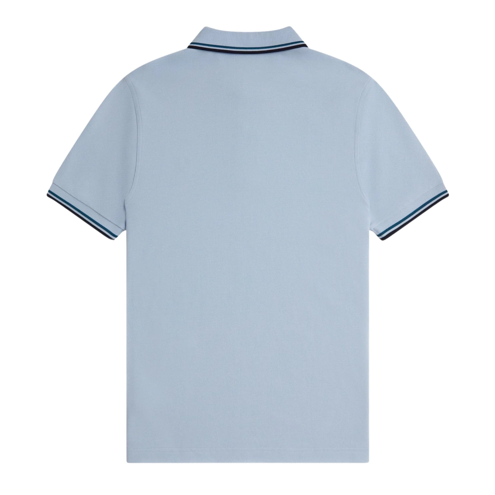 Mens Fred Perry Light Smoke/Petrol Blue/Navy Twin Tipped S/s Polo Shirt - Image 3