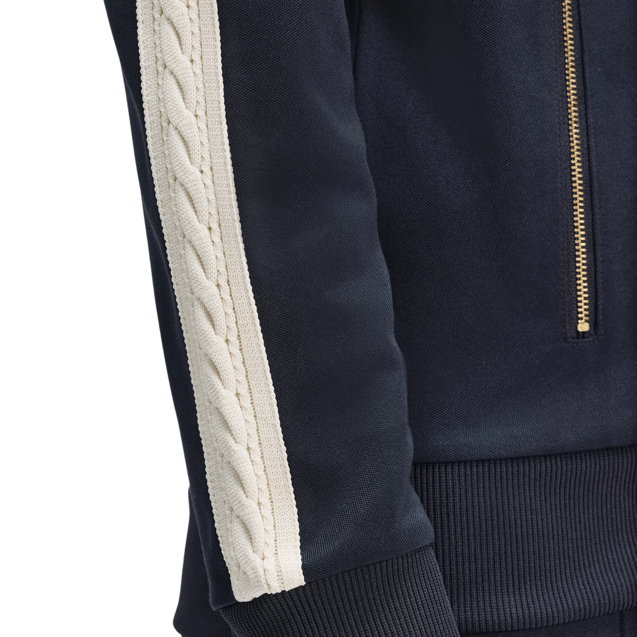 Mens Fred Perry Navy Cable Taped Track Jacket - Image 2