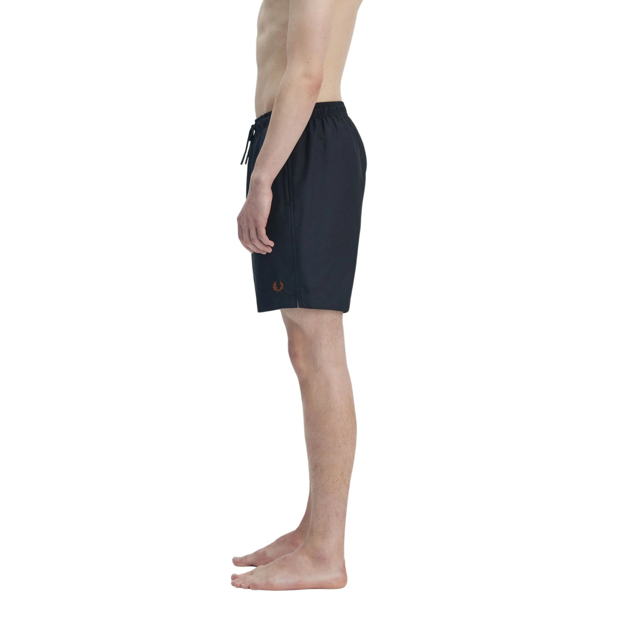 Mens Fred Perry Navy/Cinnamon Classic Swim Shorts - Image 4