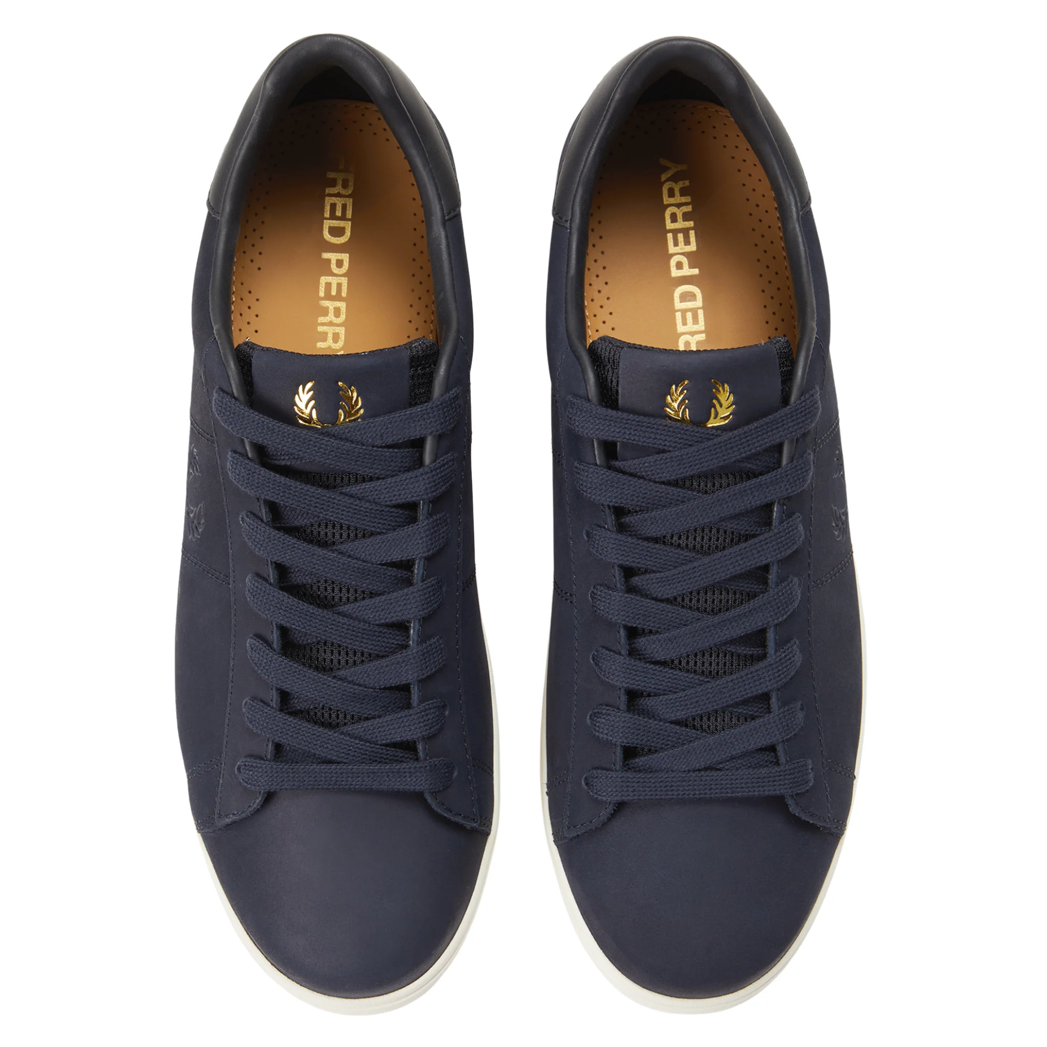 Mens Fred Perry Navy Spencer Nubuck Trainers - Image 2