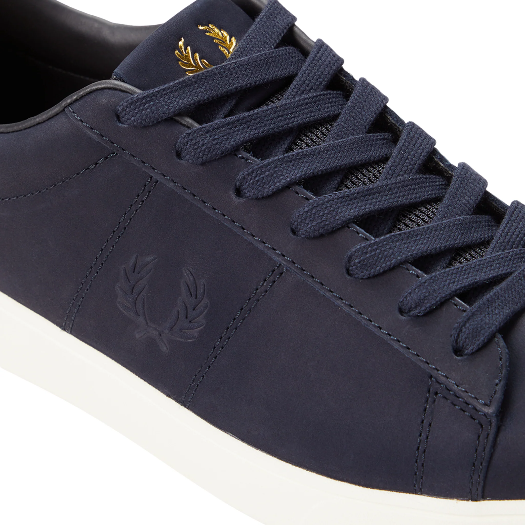 Mens Fred Perry Navy Spencer Nubuck Trainers - Image 4