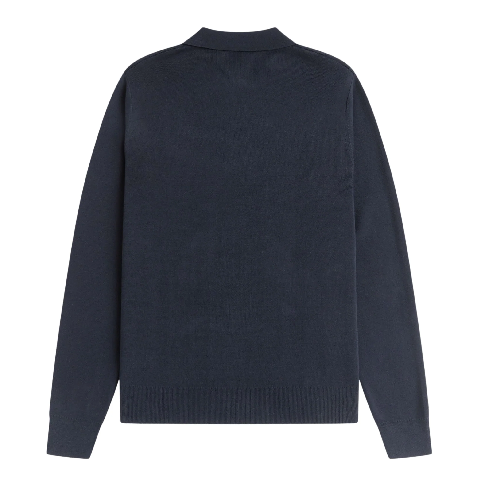 Mens Fred Perry Navy Tonal Stripe Knitted Zip Neck L/s Polo - Image 5
