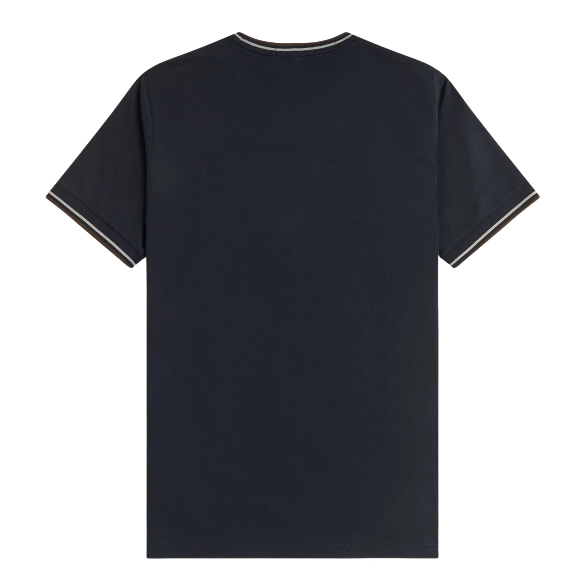 Mens Fred Perry Navy/Warm Oat/Tobacco Twin Tipped S/s T Shirt - Image 4