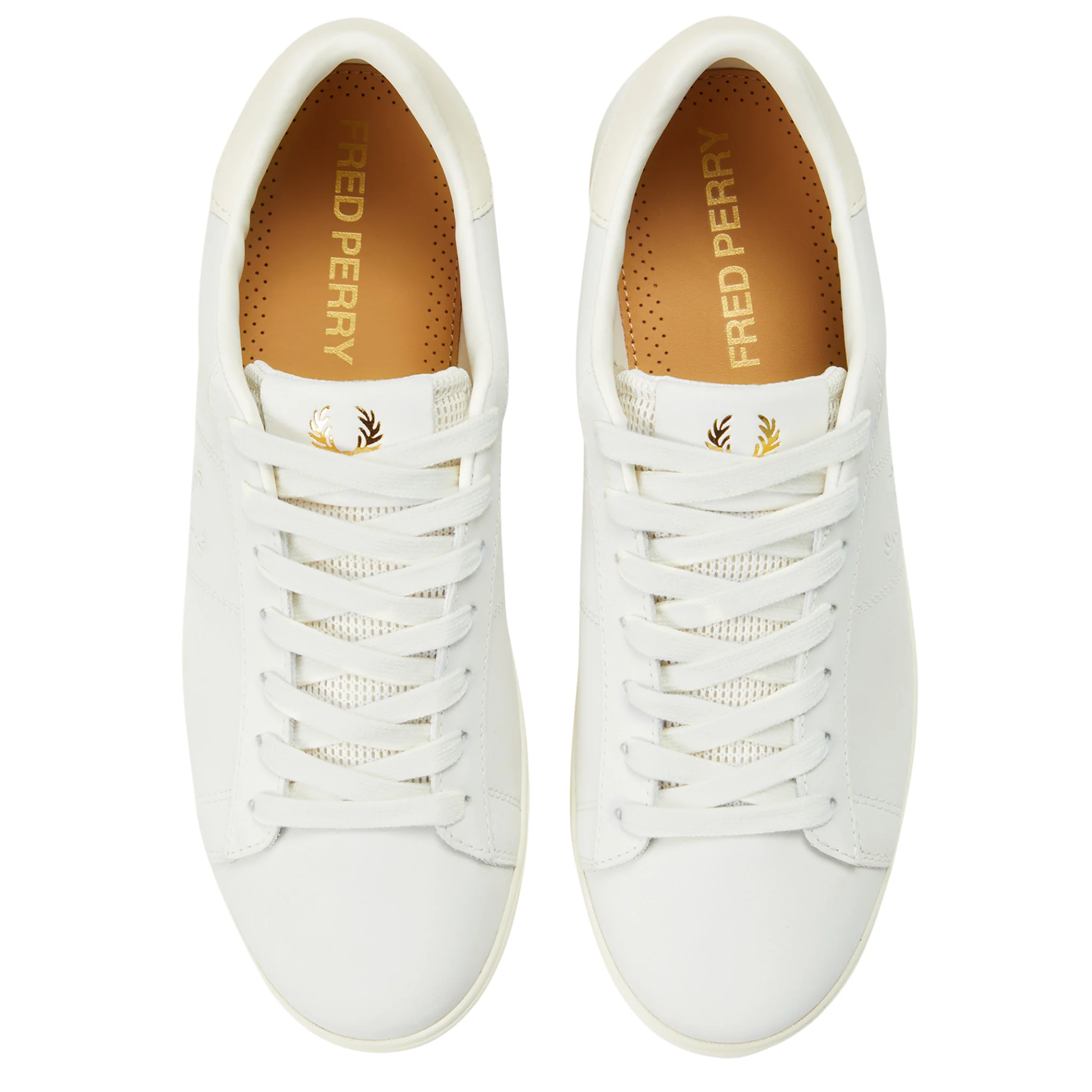 Mens Fred Perry Snow White Spencer Nubuck Trainers - Image 2