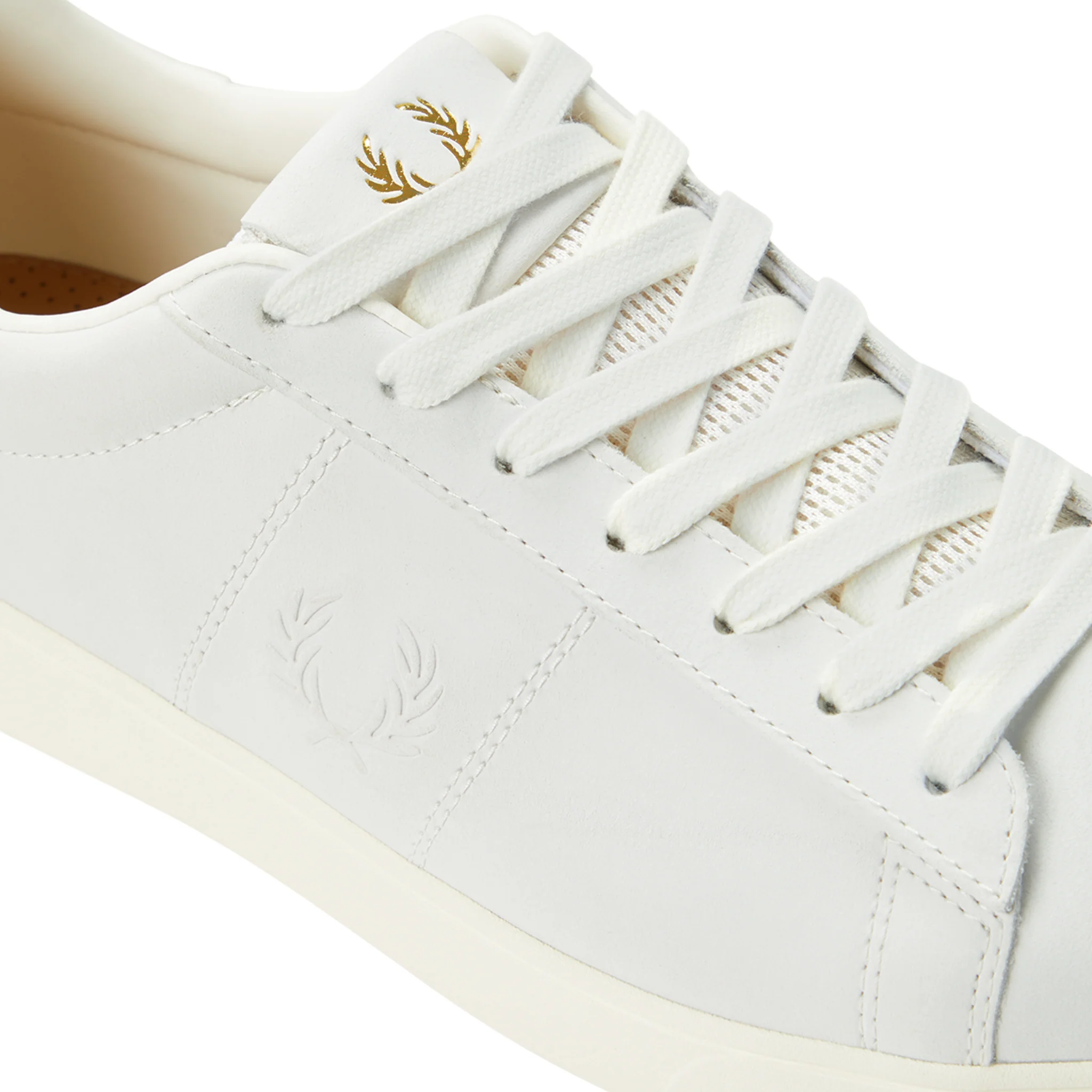 Mens Fred Perry Snow White Spencer Nubuck Trainers - Image 3