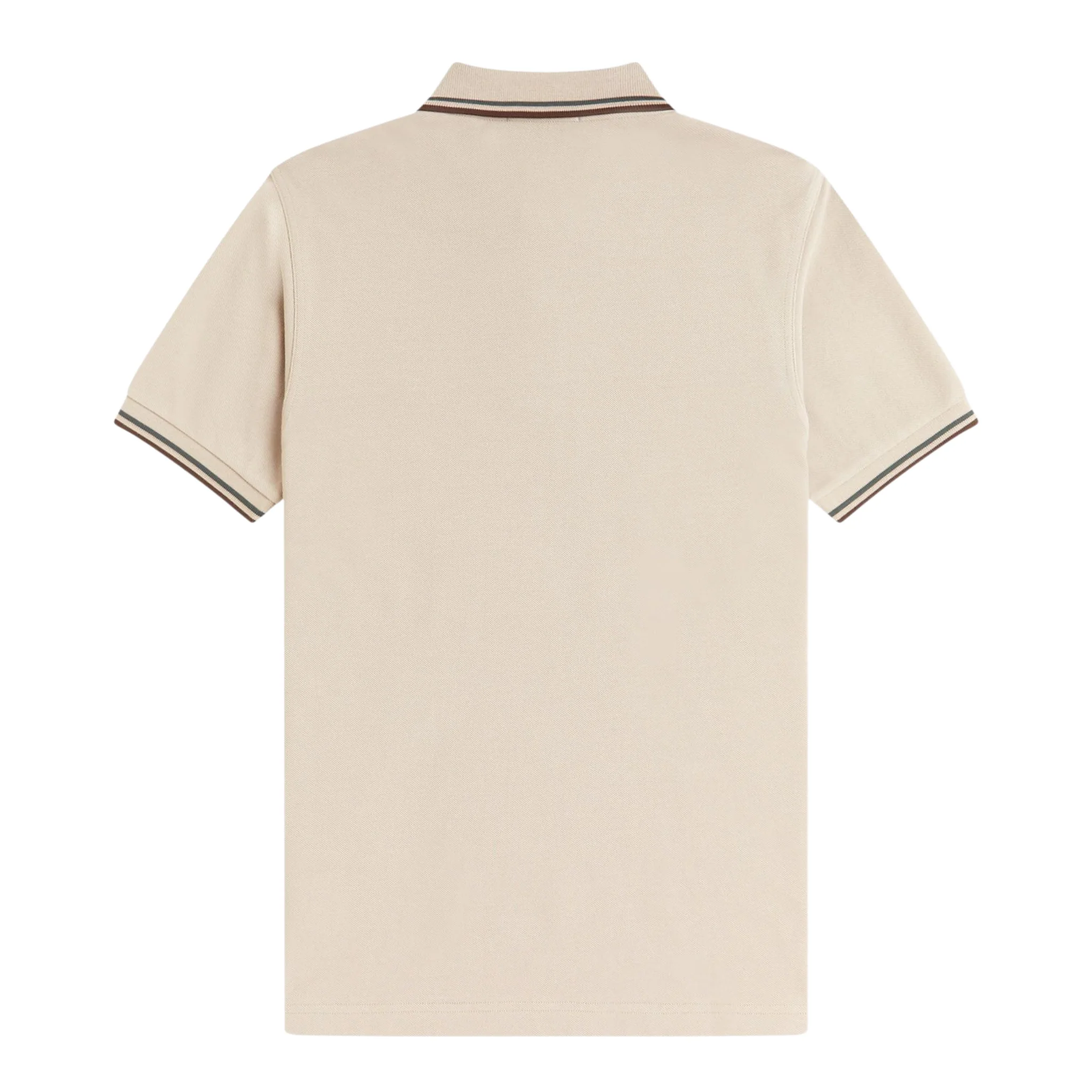 Mens Fred Perry Warm Oat/Court Green/Tobacco Twin Tipped S/s Polo - Image 4