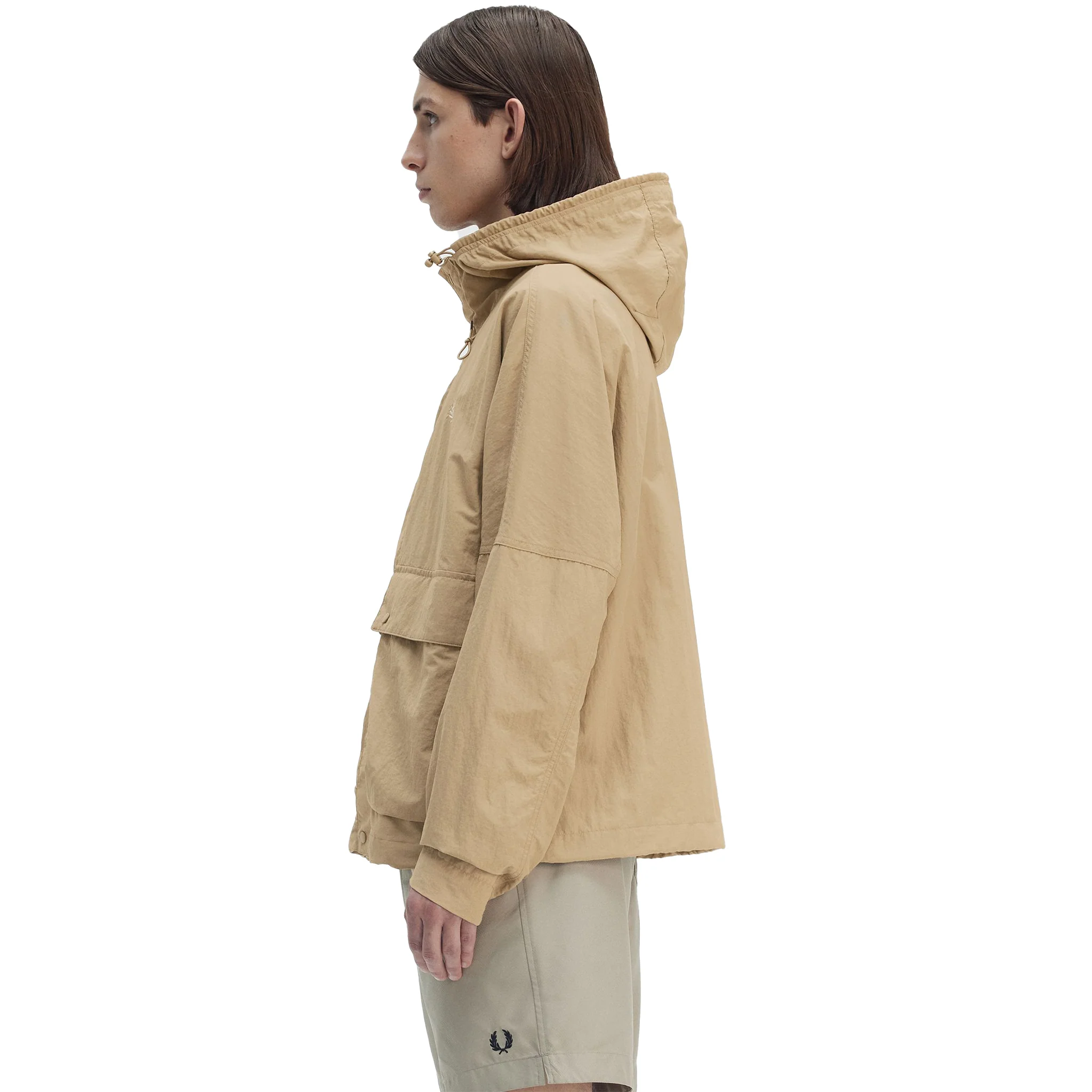 Mens Fred Perry Warm Stone Cropped Fishing Parka - Image 3