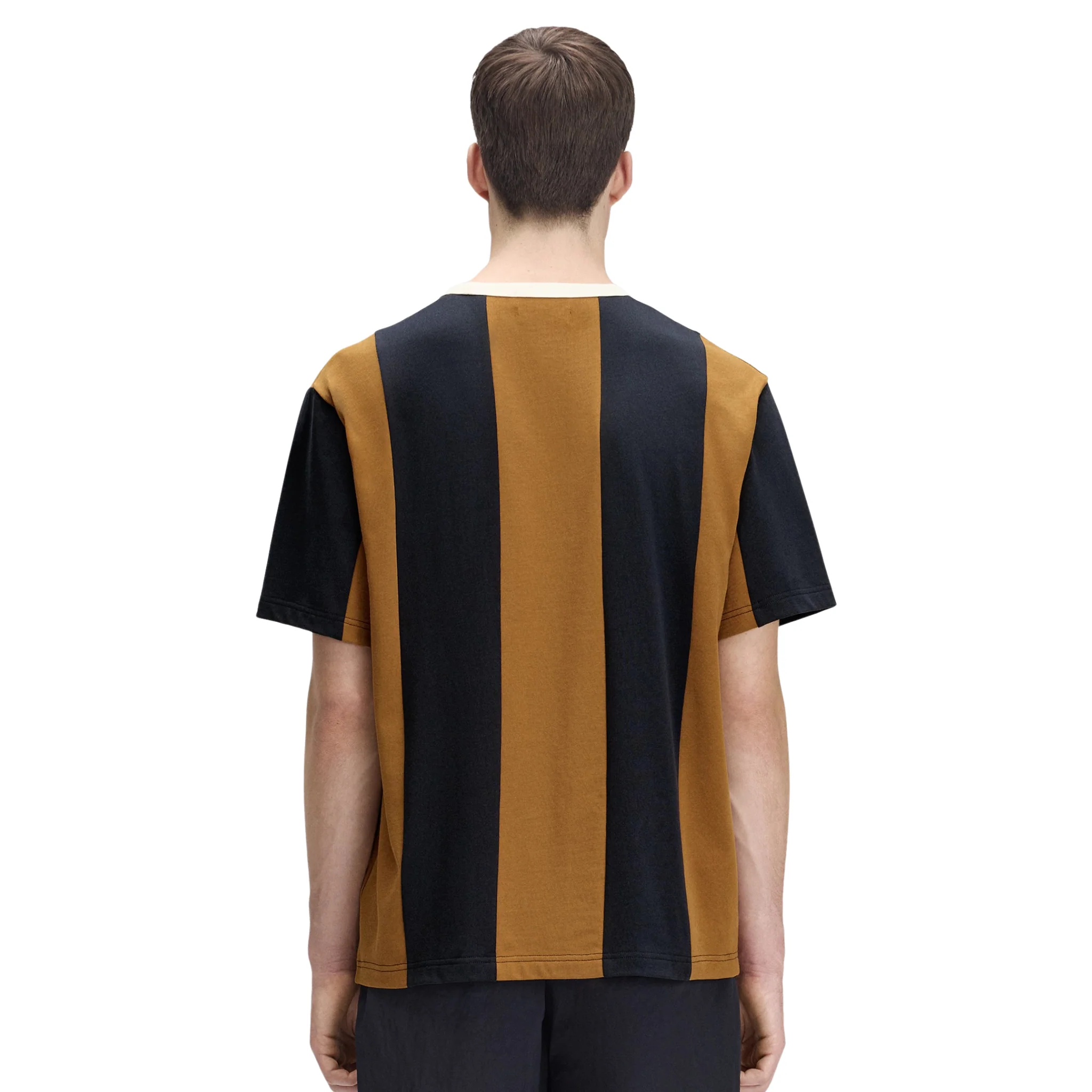 Mens Fred Perry x Meyba Dark Caramel Cut & Sew S/s T Shirt - Image 4
