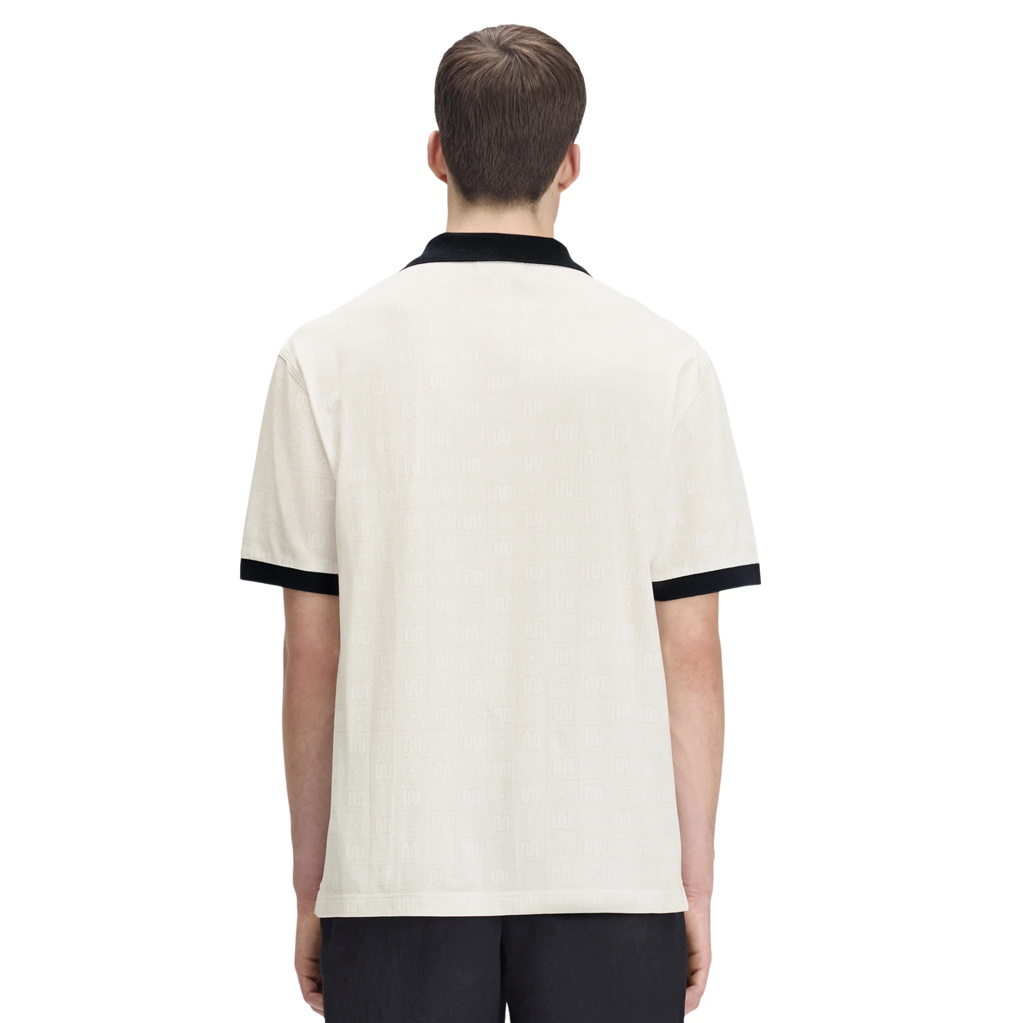 Mens Fred Perry x Meyba Ecru Printed S/s Polo Shirt - Image 5