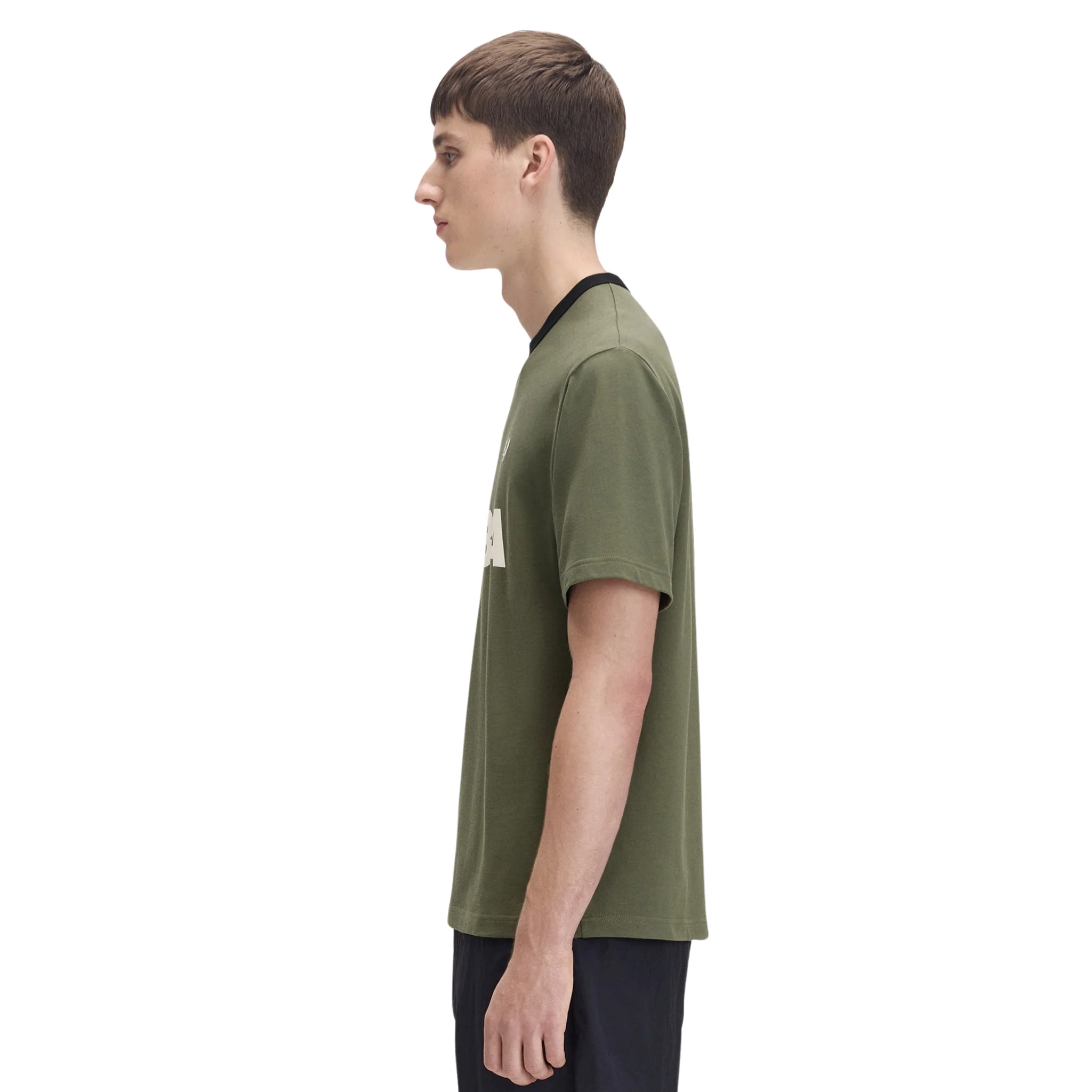 Mens Fred Perry x Meyba Laurel Wreath Green Ringer S/s T Shirt - Image 7
