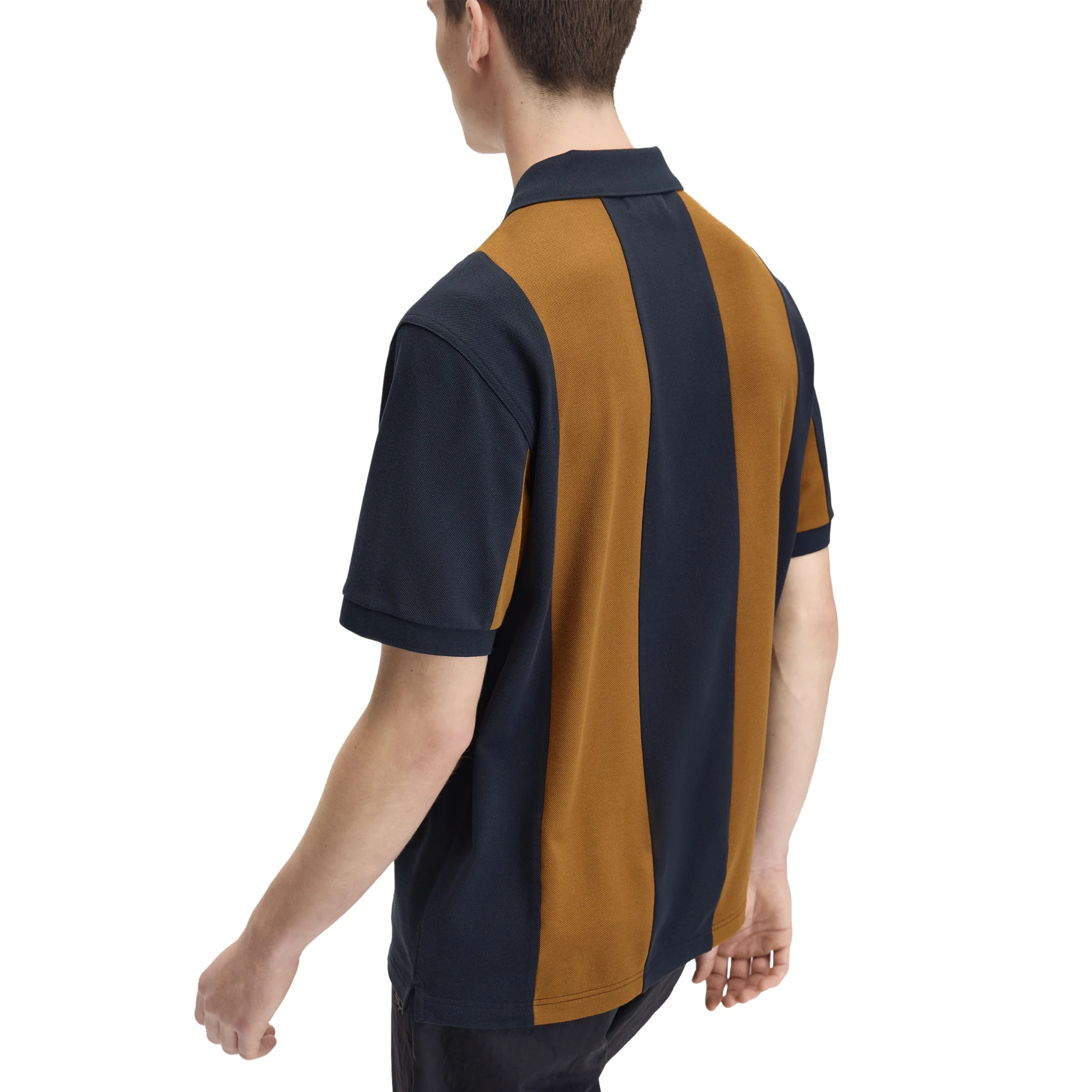 Mens Fred Perry x Meyba Navy Cut & Sew S/s Polo Shirt - Image 5