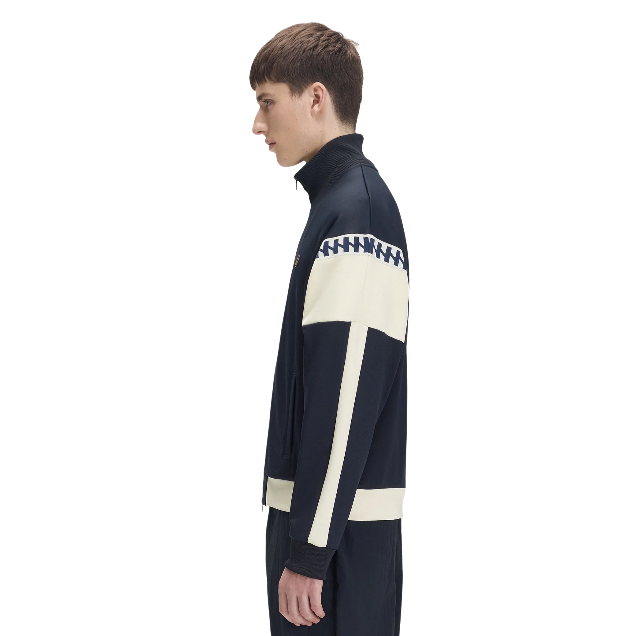 Mens Fred Perry x Meyba Navy Cut & Sew Track Jacket - Image 5