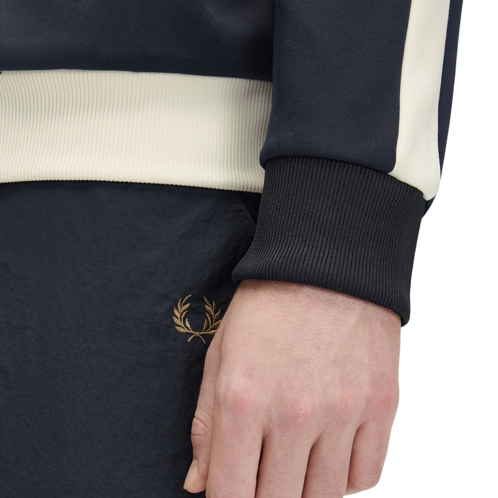 Mens Fred Perry x Meyba Navy Cut & Sew Track Jacket - Image 8