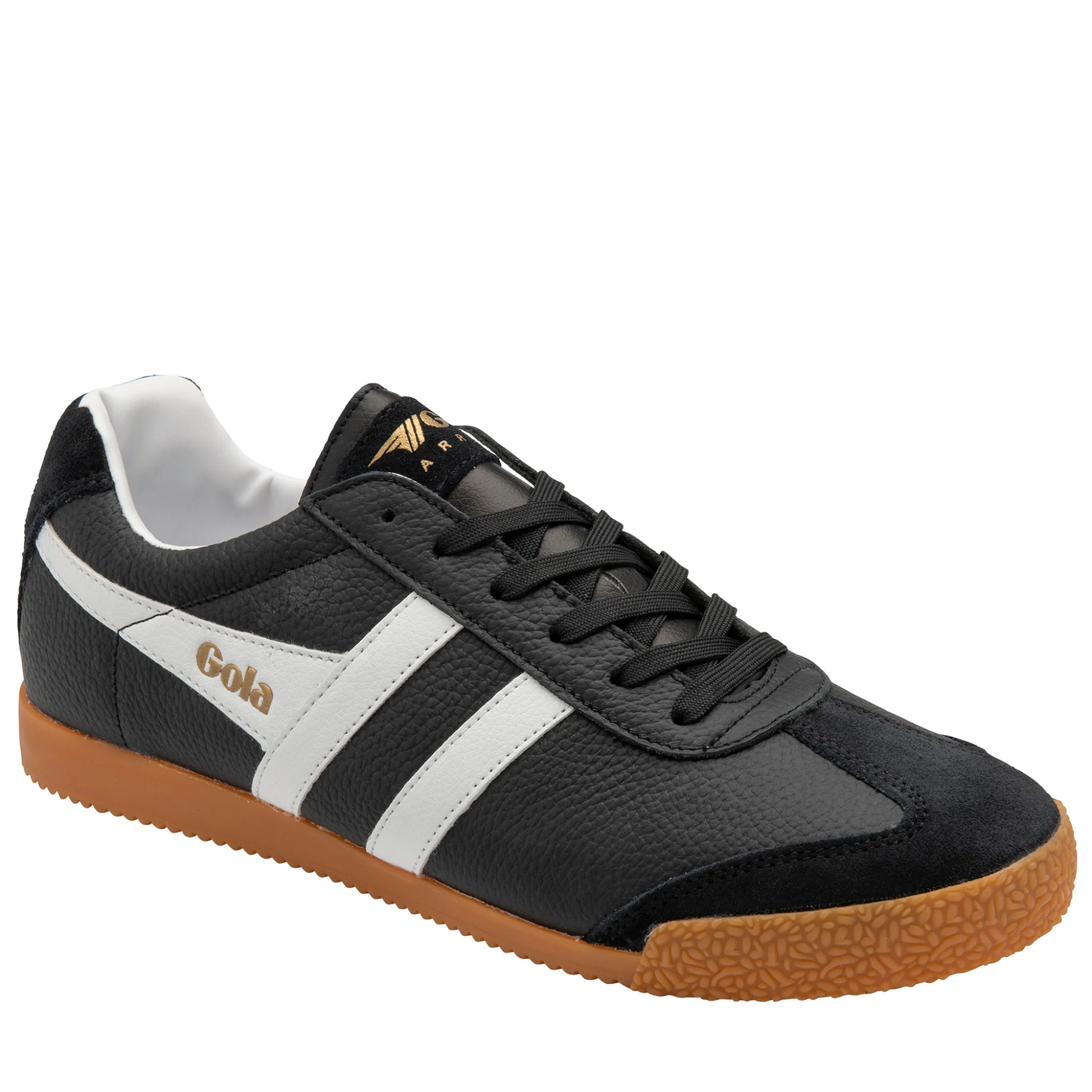 Mens Gola Black/White/White Harrier Leather Trainers - Image 4