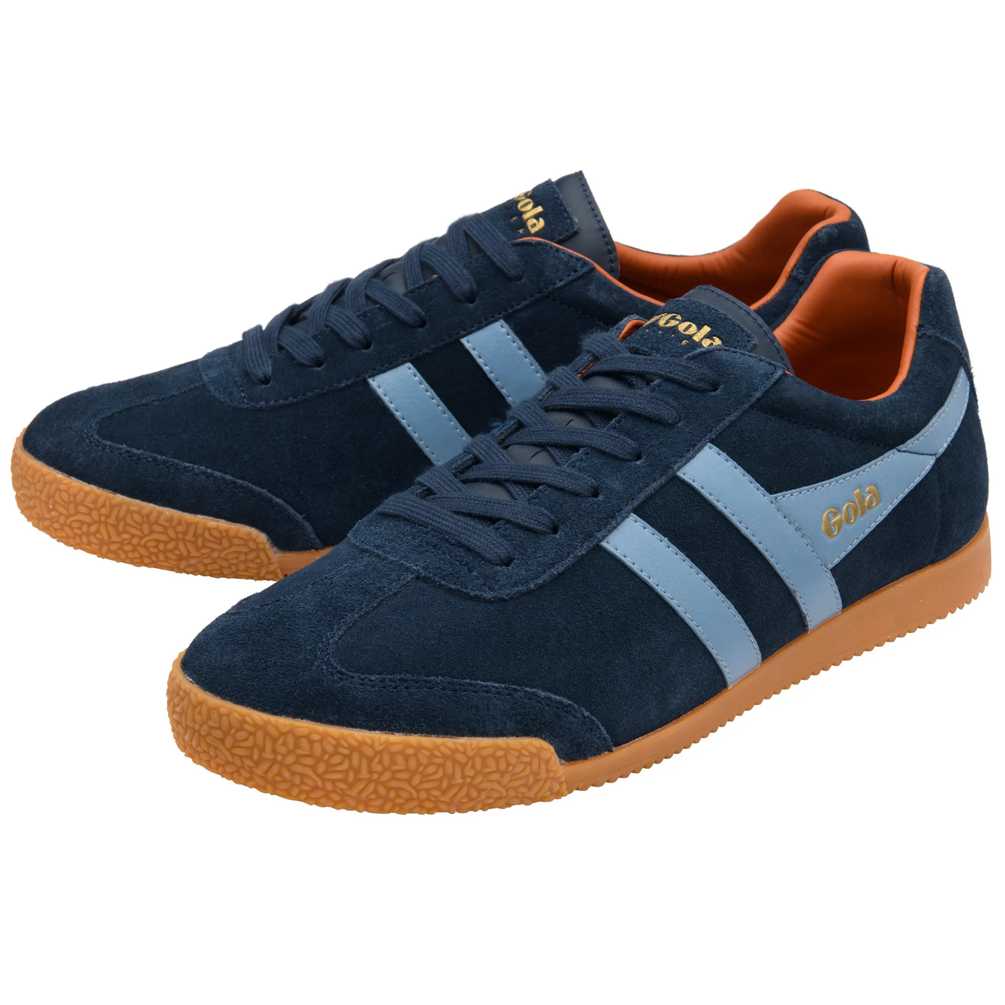 Mens Gola Navy/Iceburg/Moody Orange Harrier Trainers - Image 3