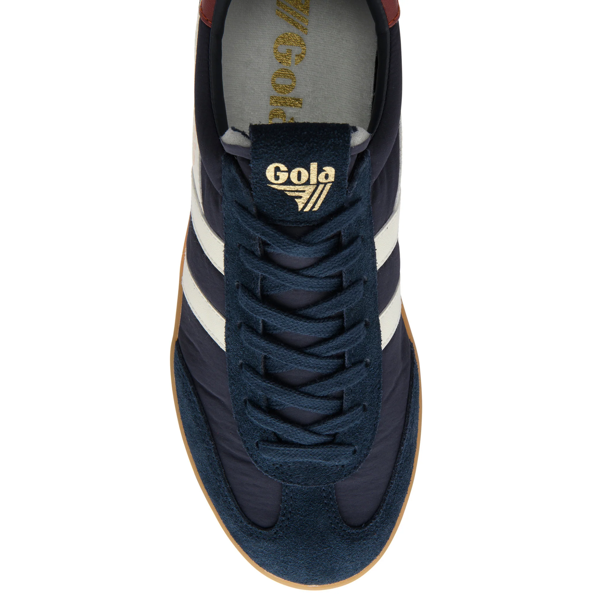 Mens Gola Navy/Off White/Red Ochre/Gum Cyclone Nylon Trainers - Image 4