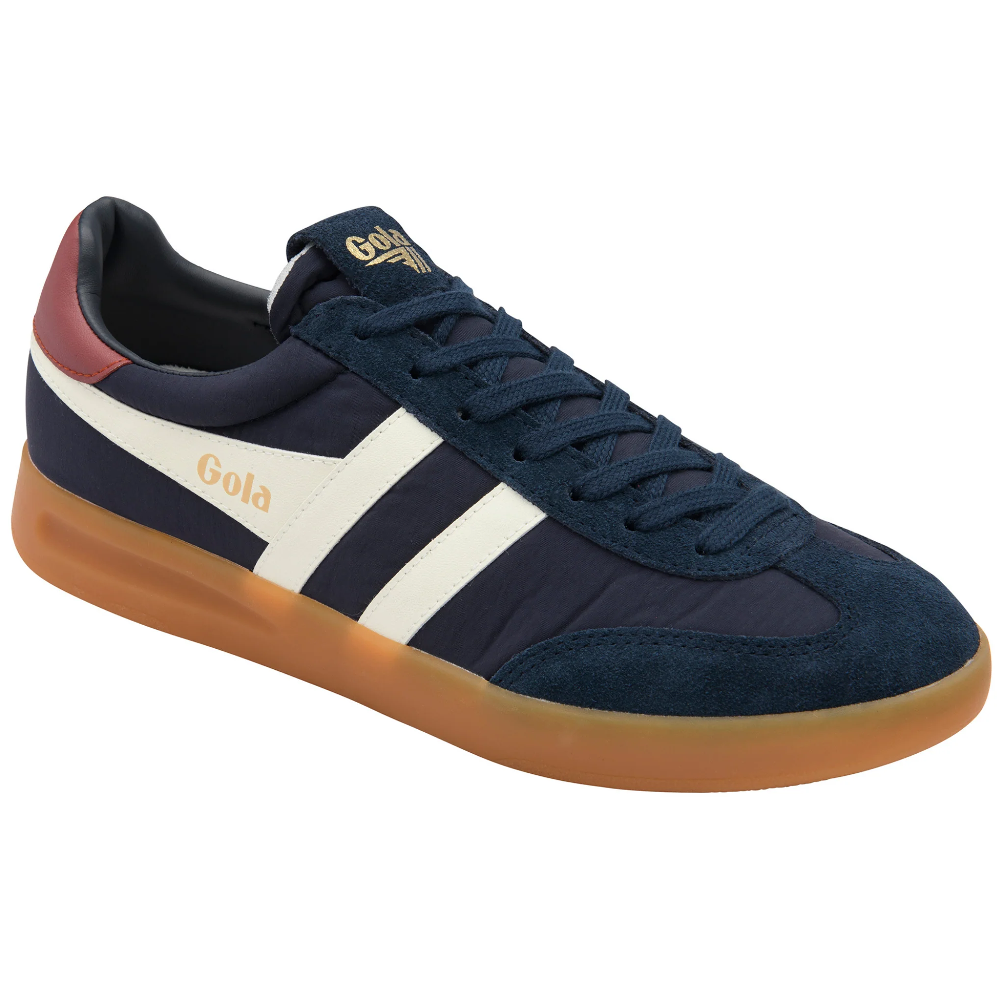 Mens Gola Navy/Off White/Red Ochre/Gum Cyclone Nylon Trainers - Image 5