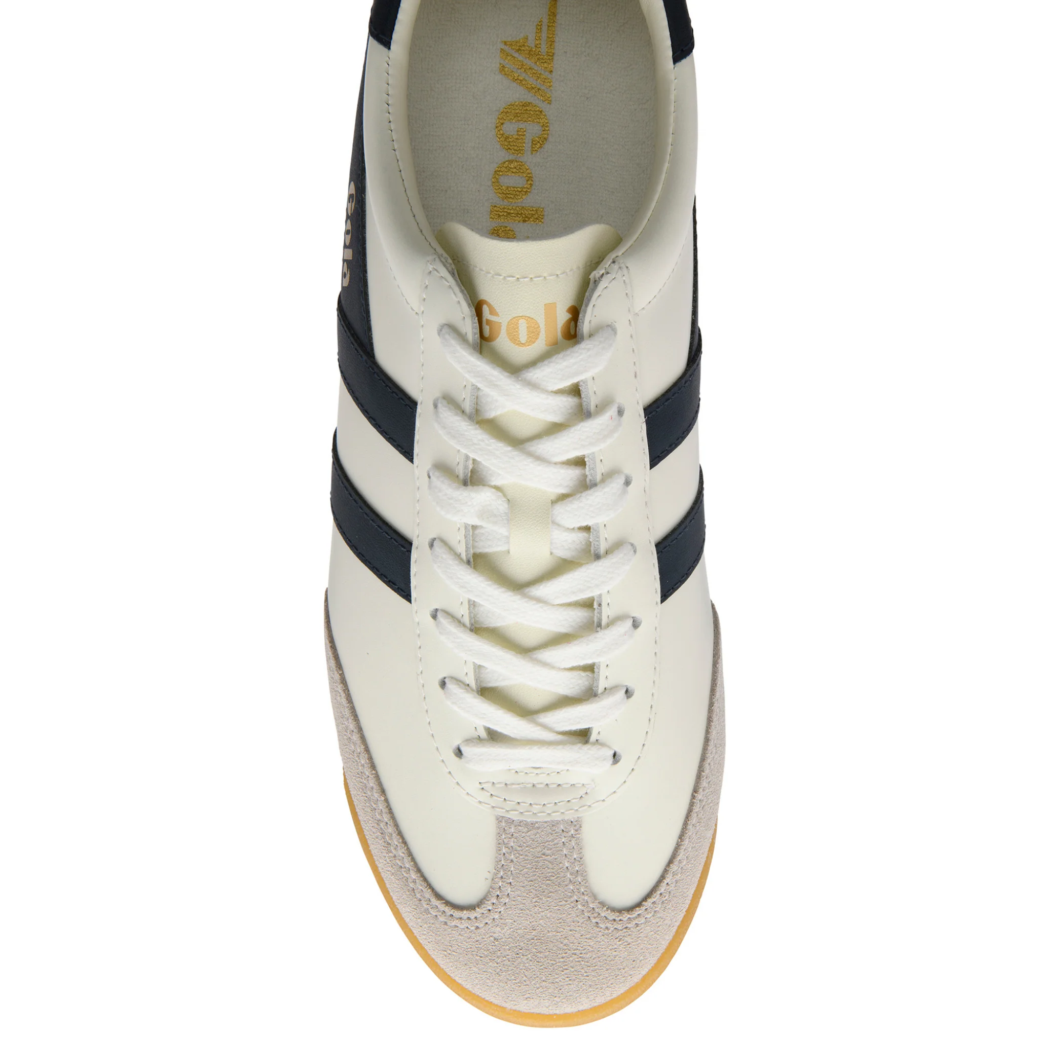 Mens Gola Off White/Navy Torpedo Leather Trainers - Image 2