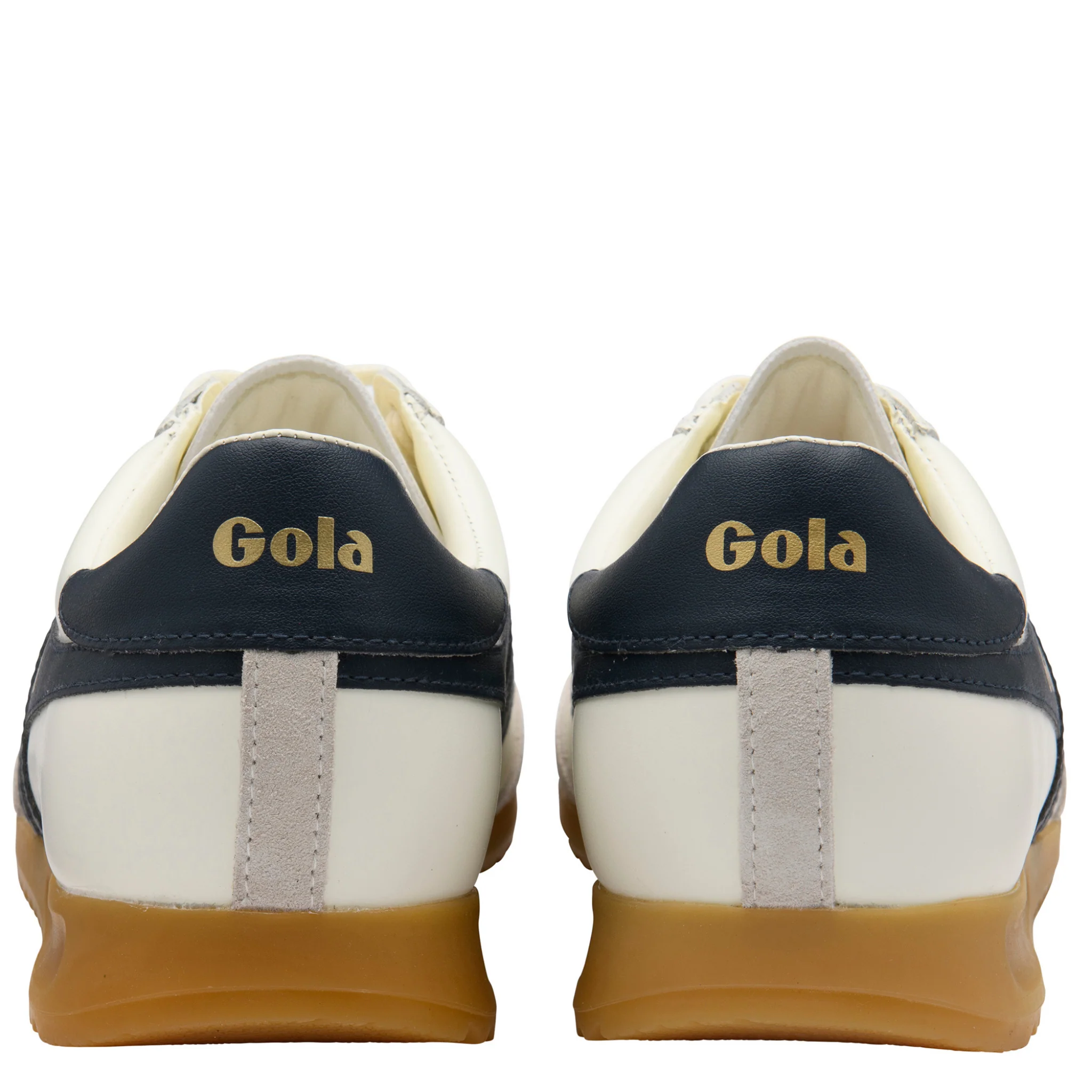 Mens Gola Off White/Navy Torpedo Leather Trainers - Image 3