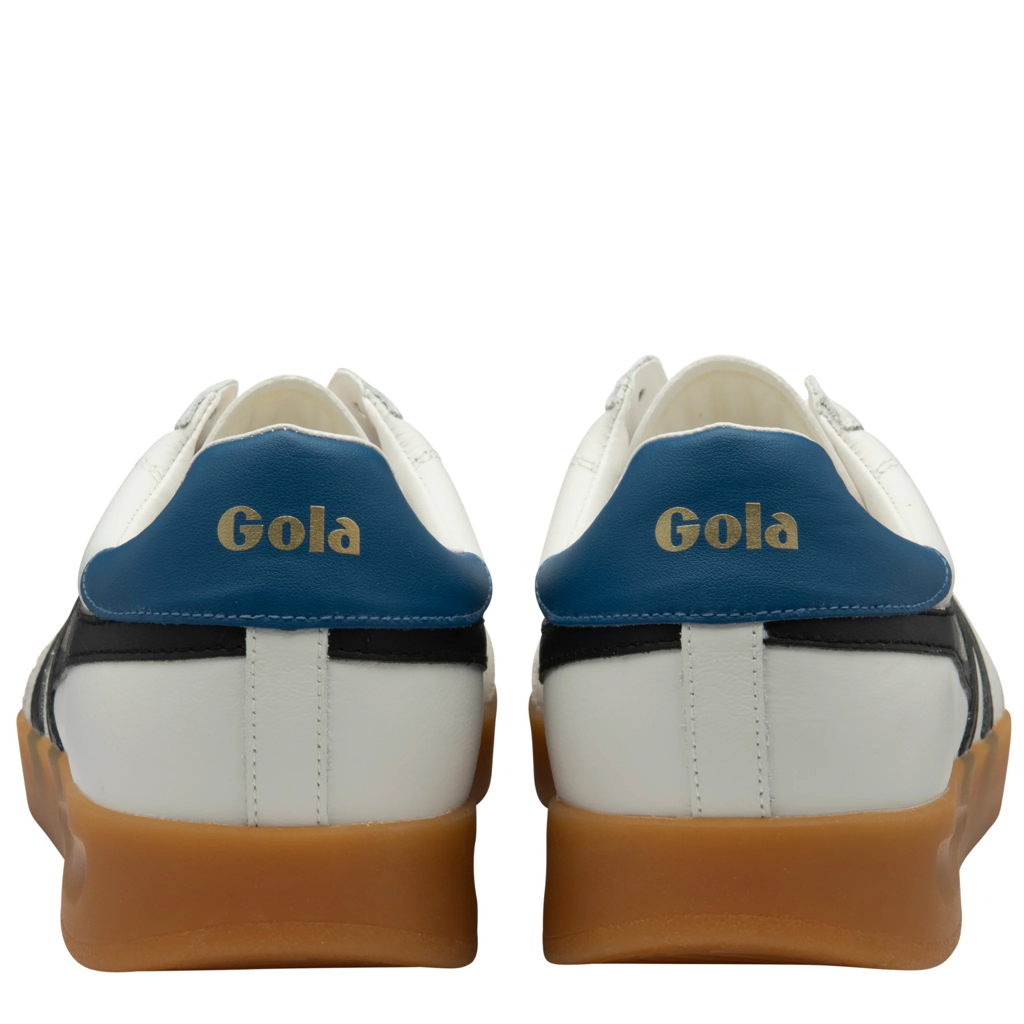 Mens Gola White/Black/Marine Blue/Gum Stadia Leather Trainers - Image 2