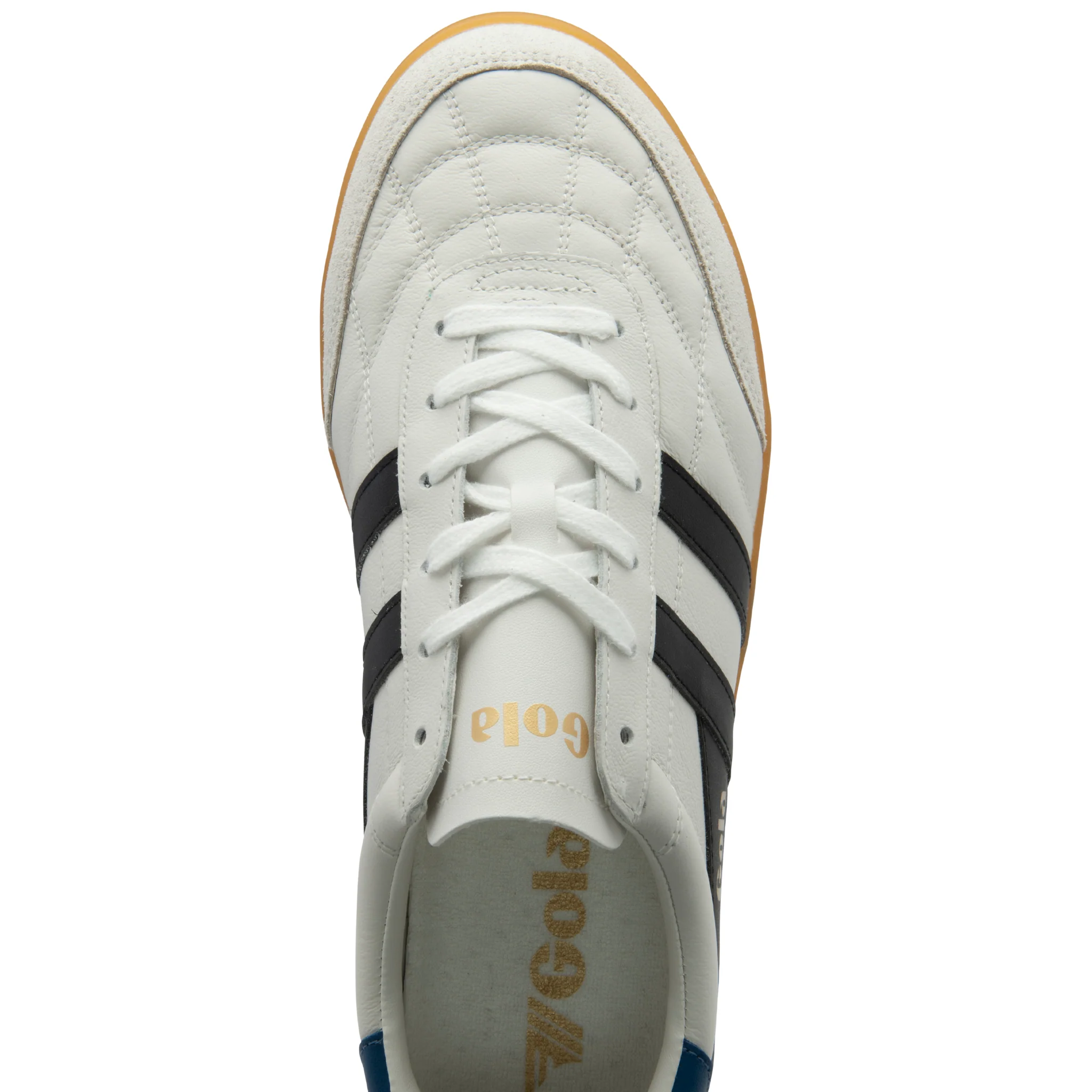 Mens Gola White/Black/Marine Blue/Gum Stadia Leather Trainers - Image 5