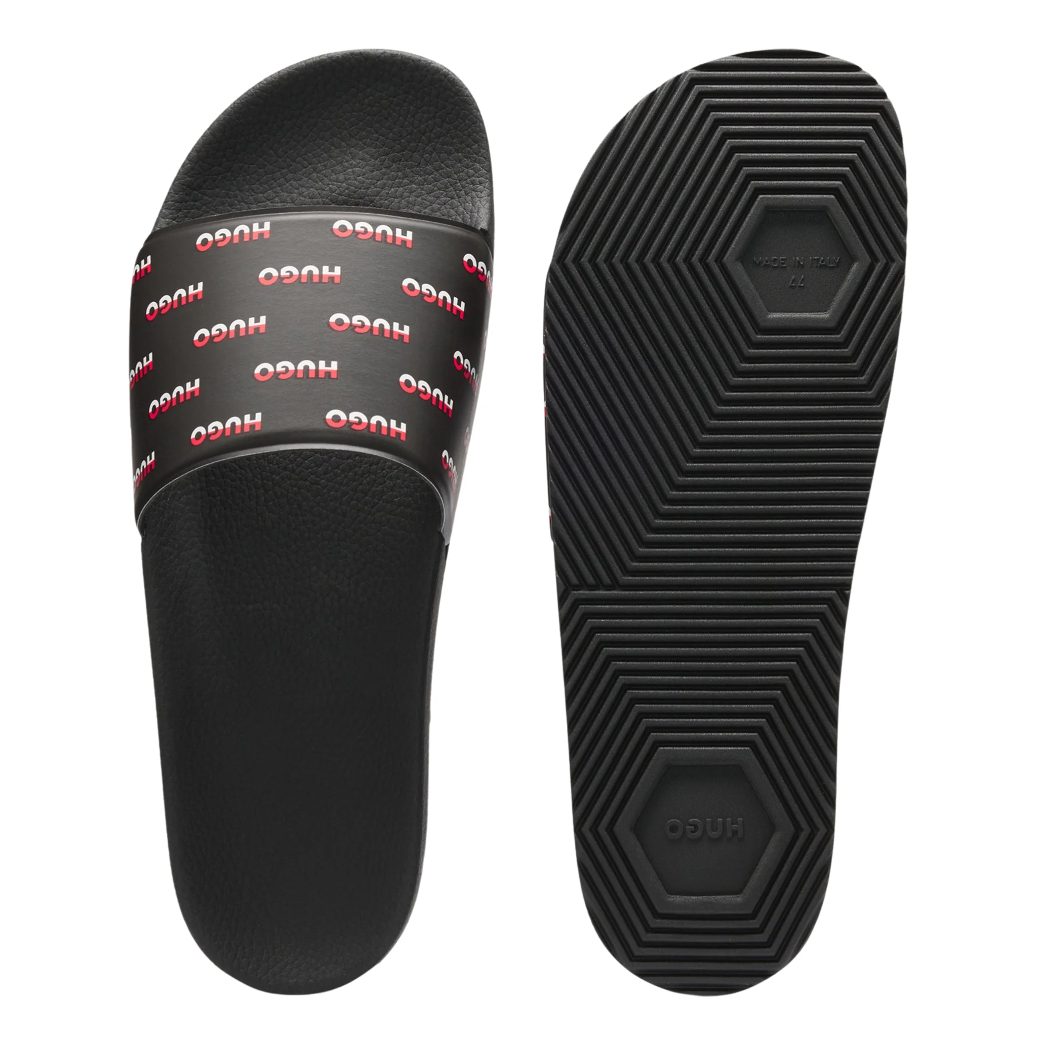 Mens HUGO Black Timein Slides - Image 2