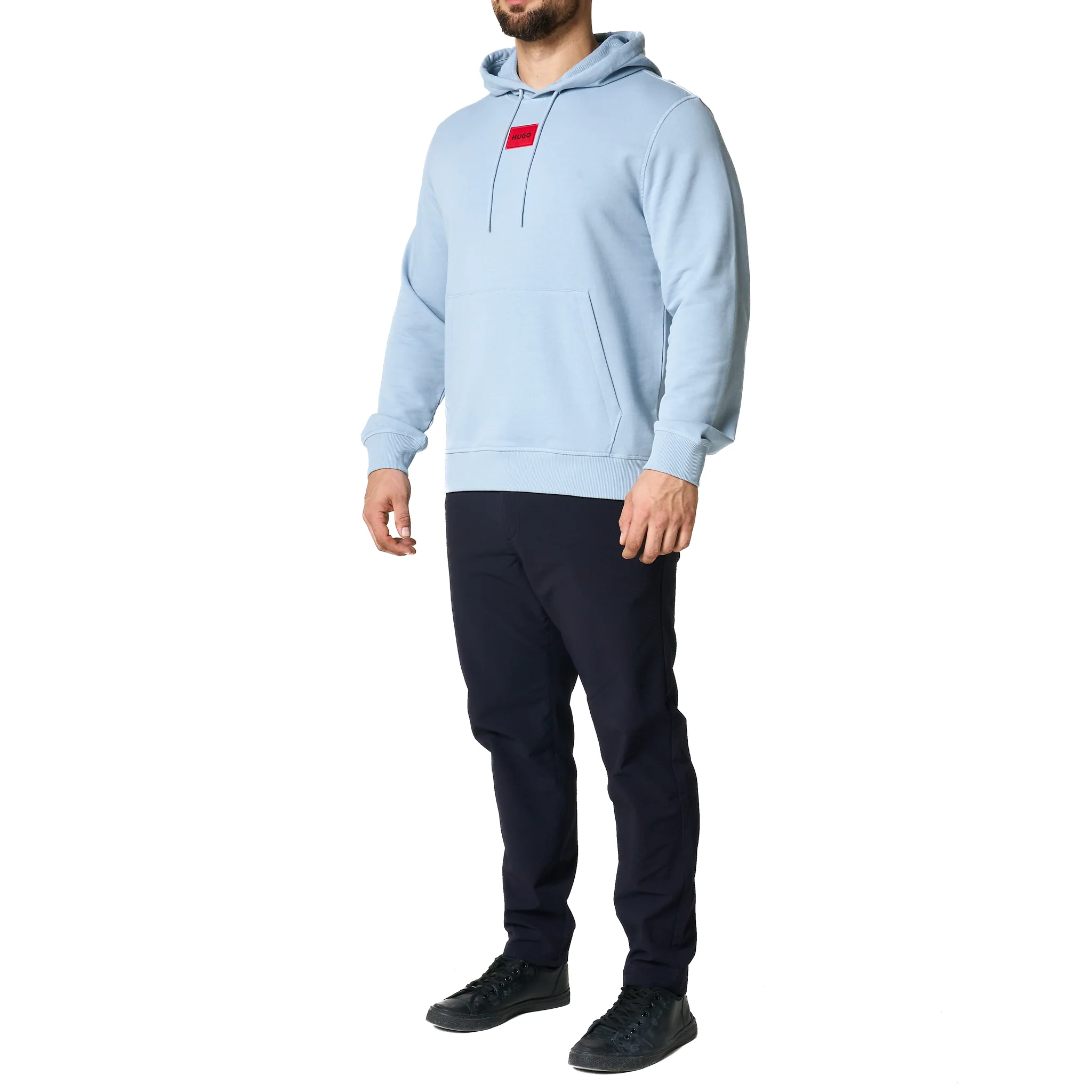 Mens HUGO Blue Daratschi214 Hoodie - Image 3