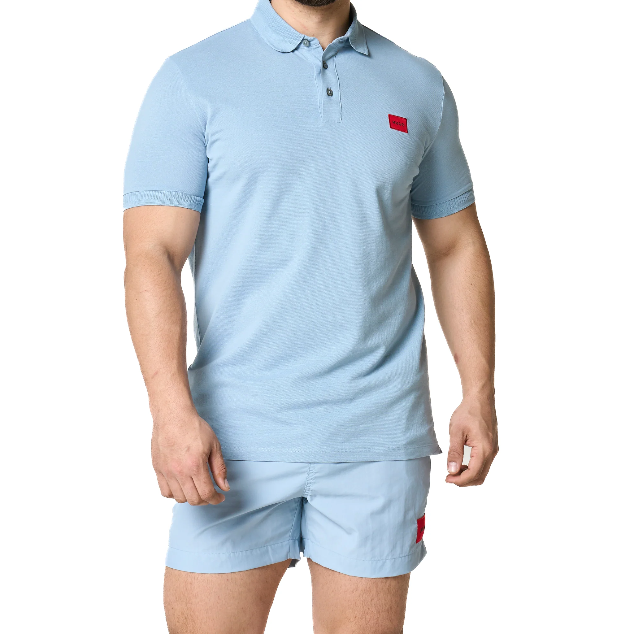 Mens HUGO Blue Dereso232 S/s Polo Shirt - Image 5
