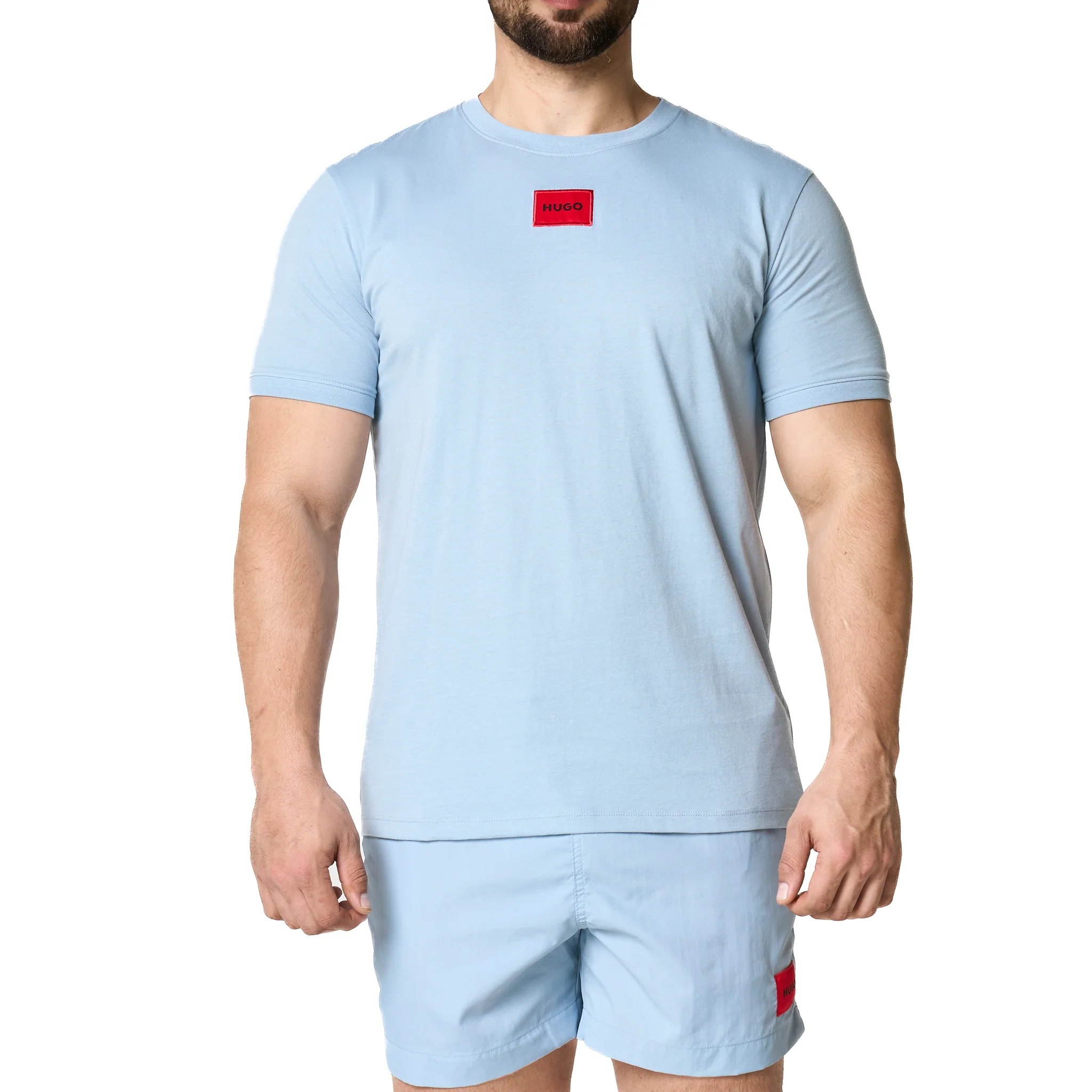Mens HUGO Blue Diragolino212 S/s T Shirt - Image 2