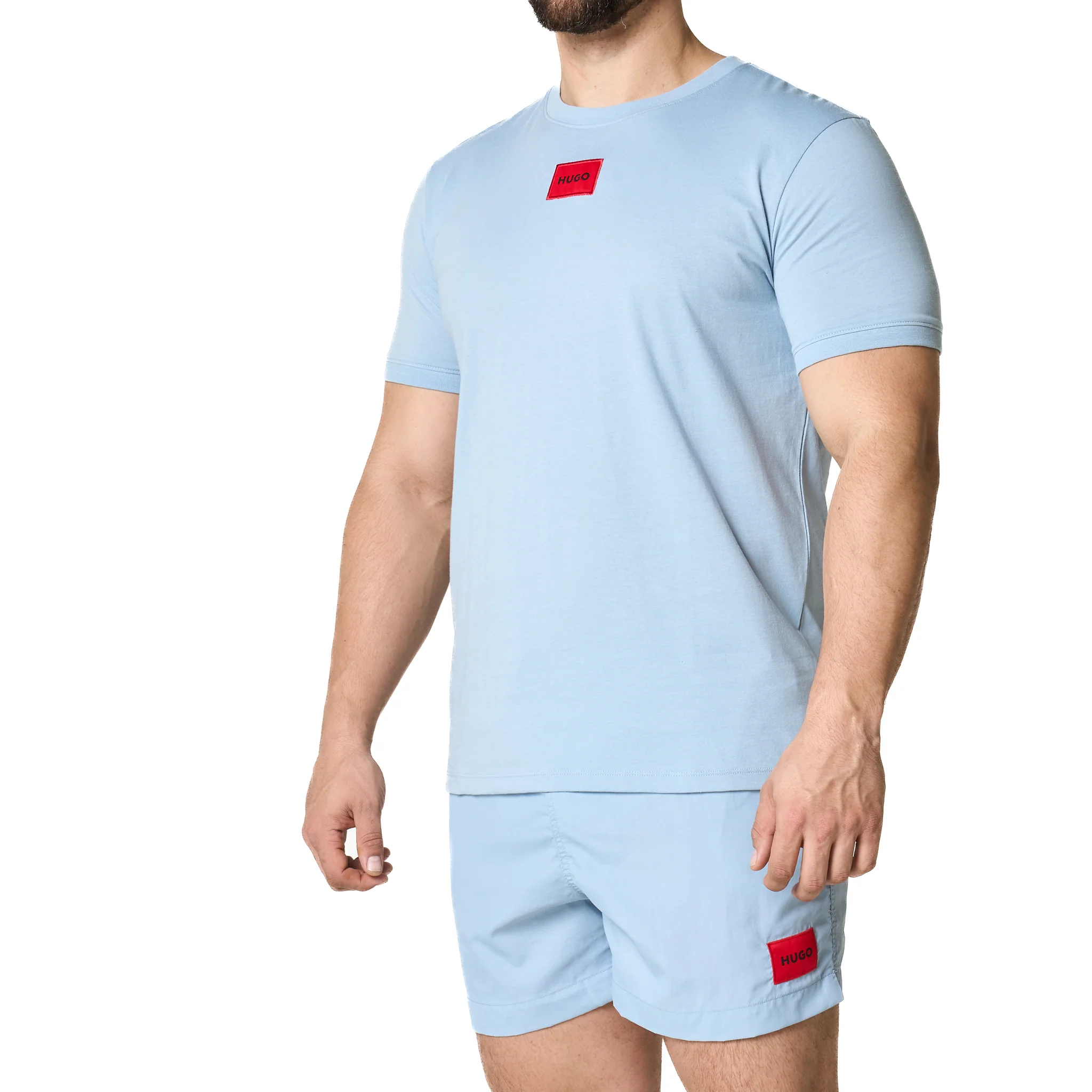 Mens HUGO Blue Diragolino212 S/s T Shirt - Image 3