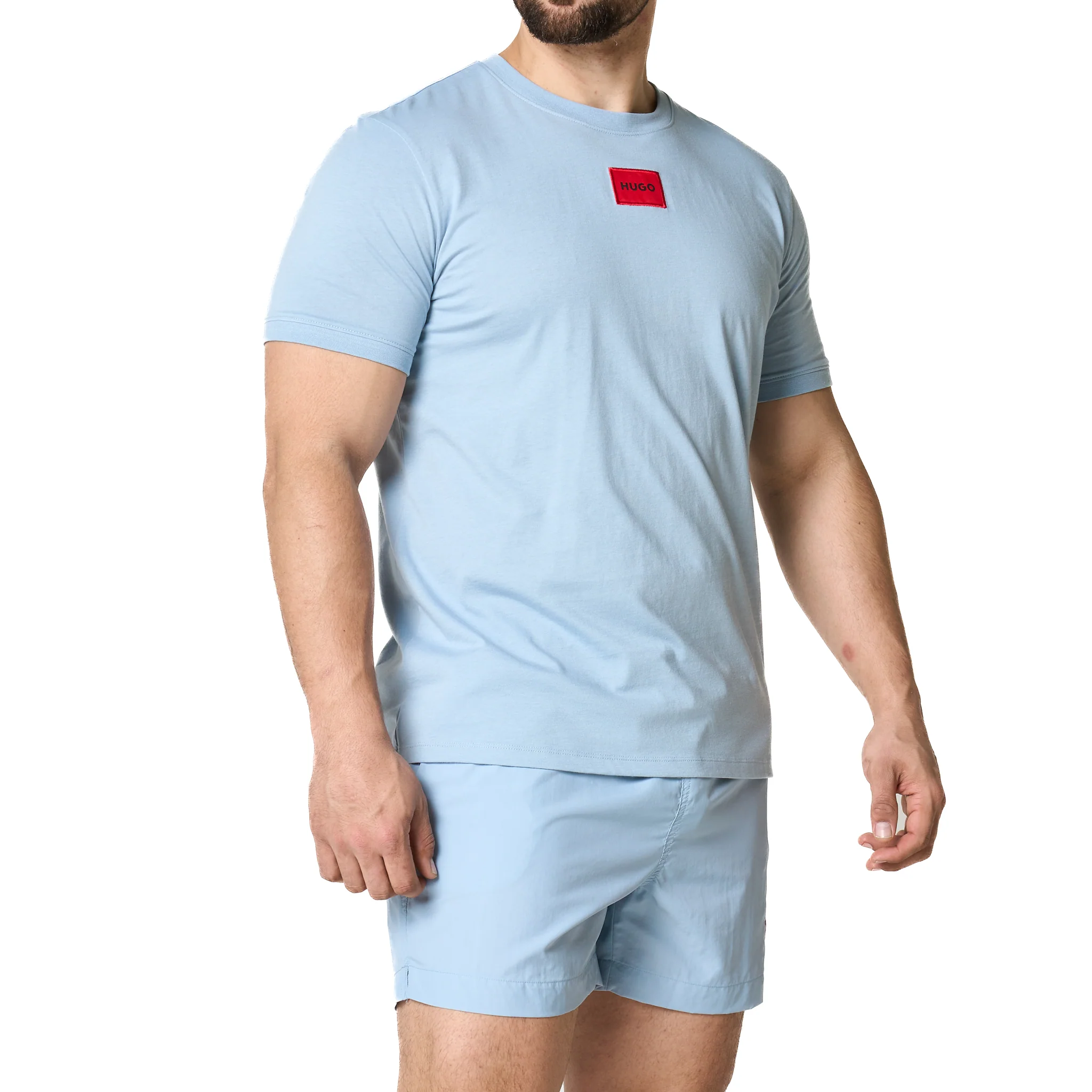 Mens HUGO Blue Diragolino212 S/s T Shirt - Image 6