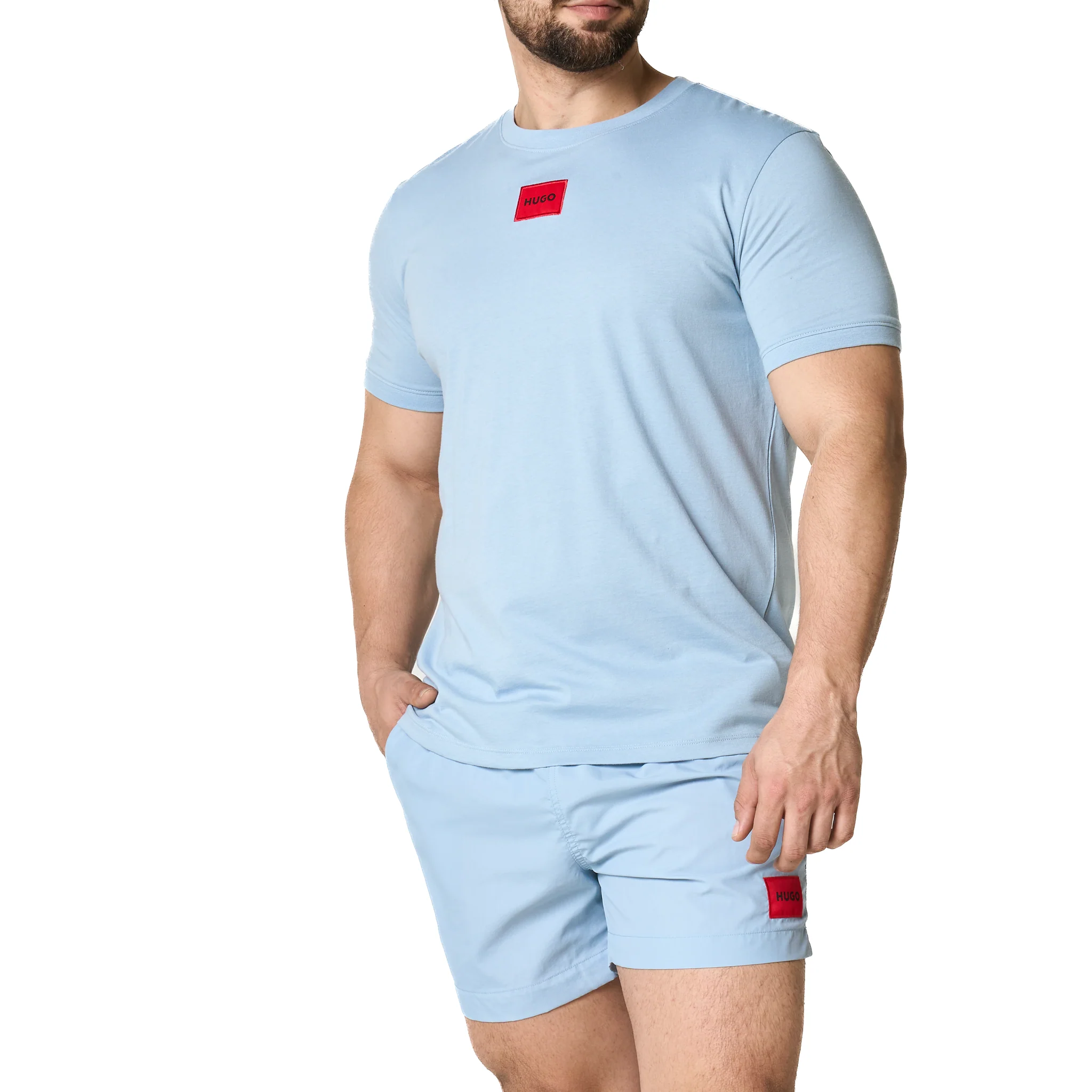 Mens HUGO Blue Diragolino212 S/s T Shirt - Image 7