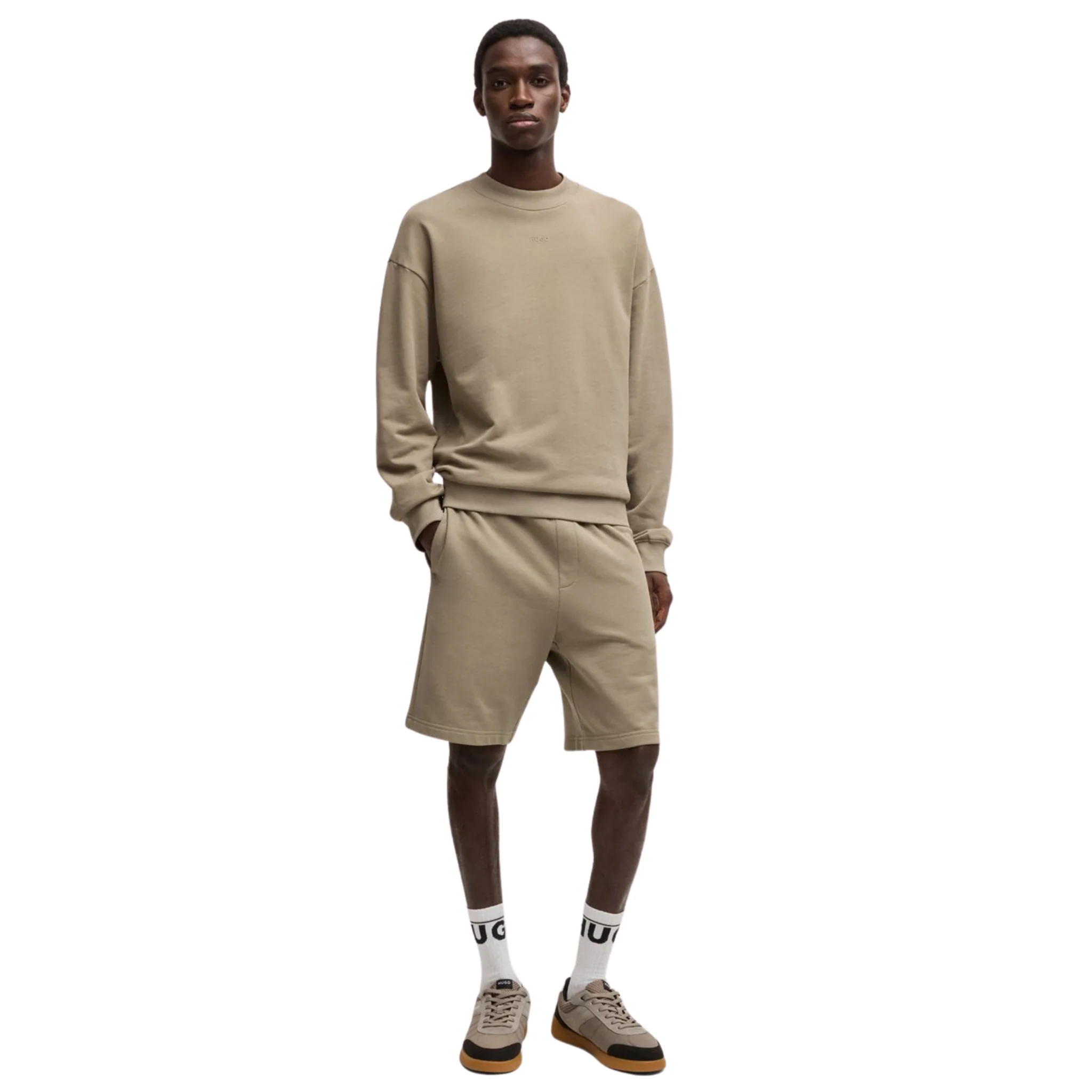 Mens HUGO Medium Brown Dapocrew Sweatshirt - Image 2